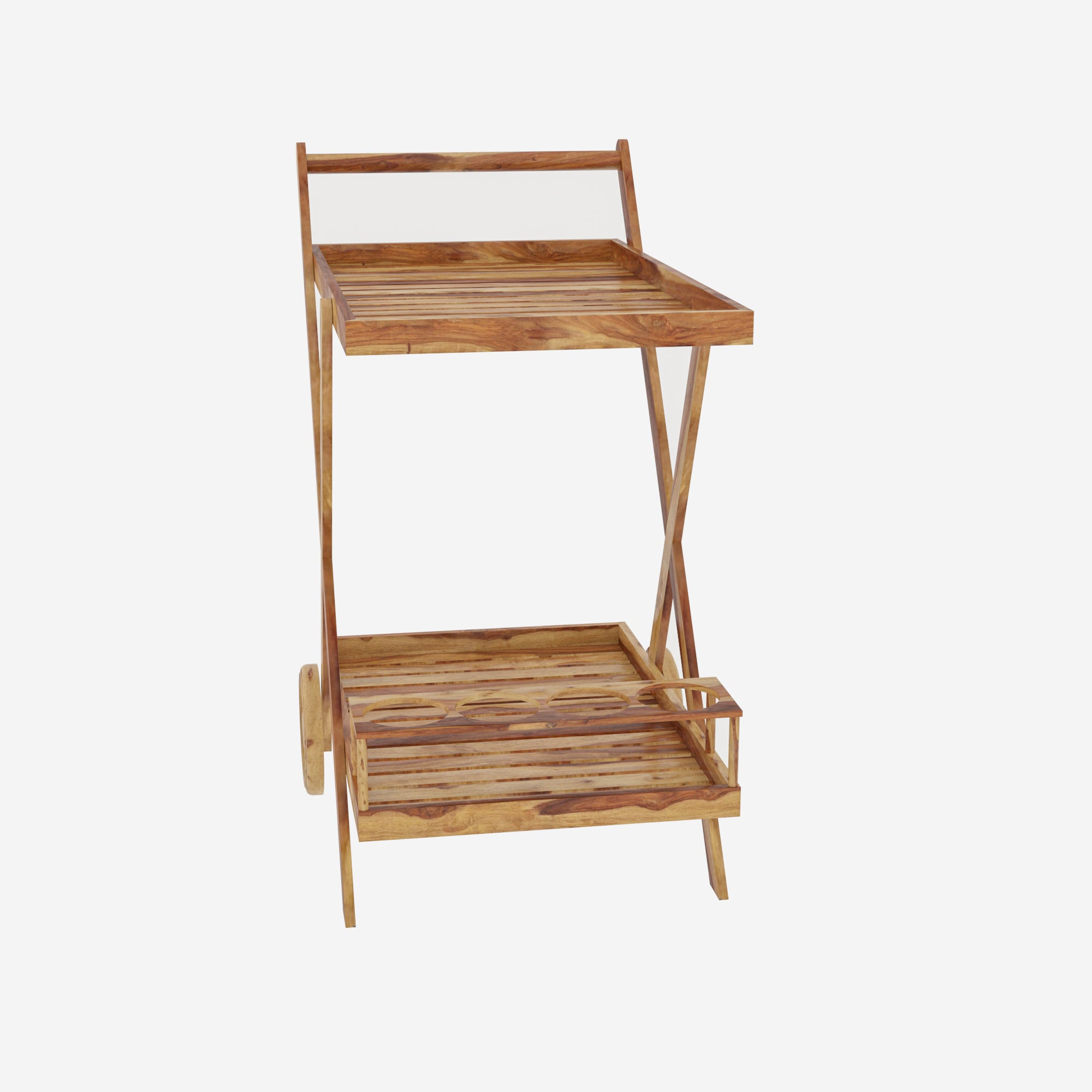 Classic Stripped Style Wooden Handmade Bar Trolley Bar Trolley