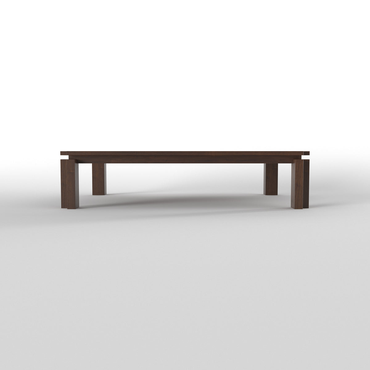Minimalist Rectangular Dining Table with Low Round Seating Japanese Dining Set