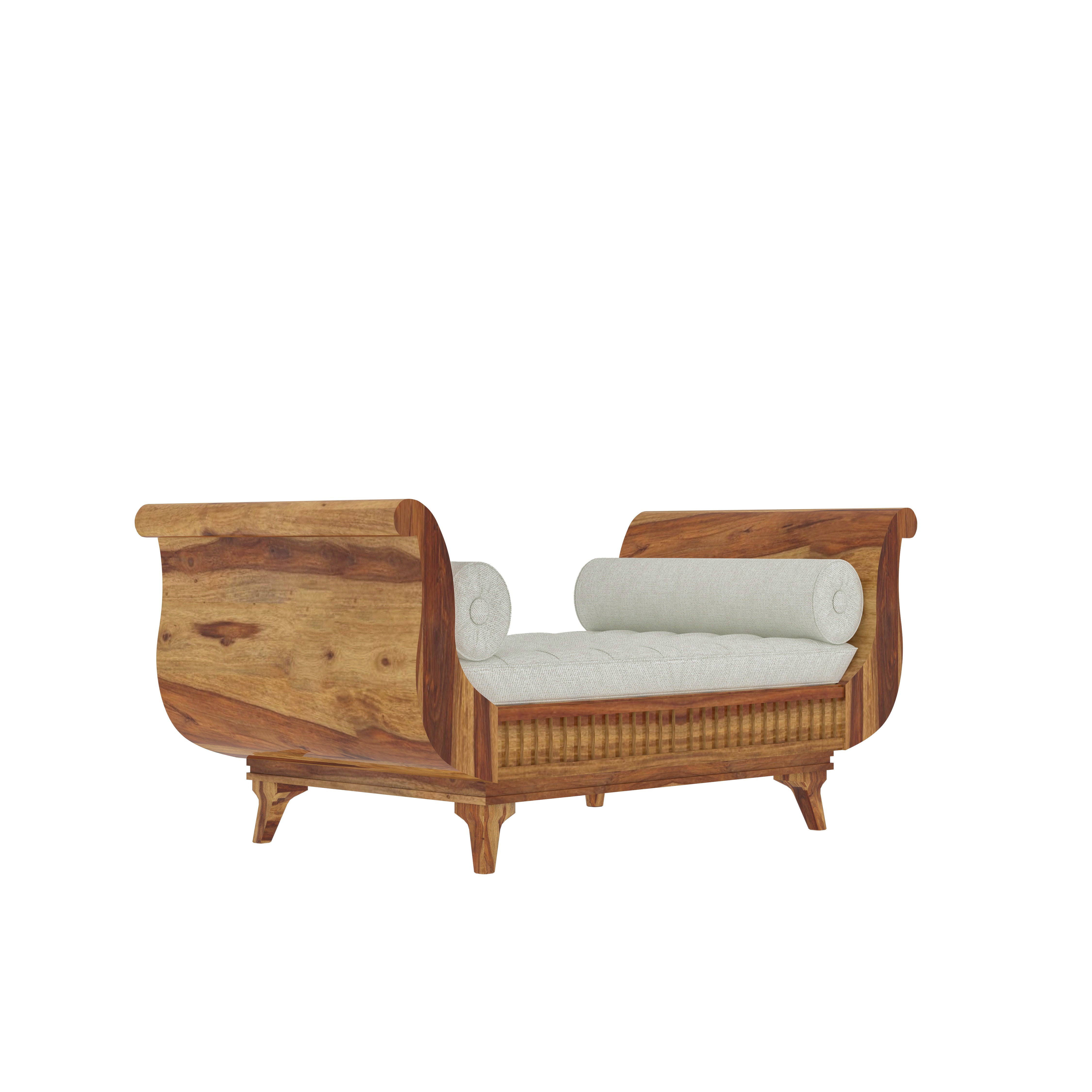 Realm Traditional Light Finished Wooden Handmade (Double or three) Seater Sofa Sofa