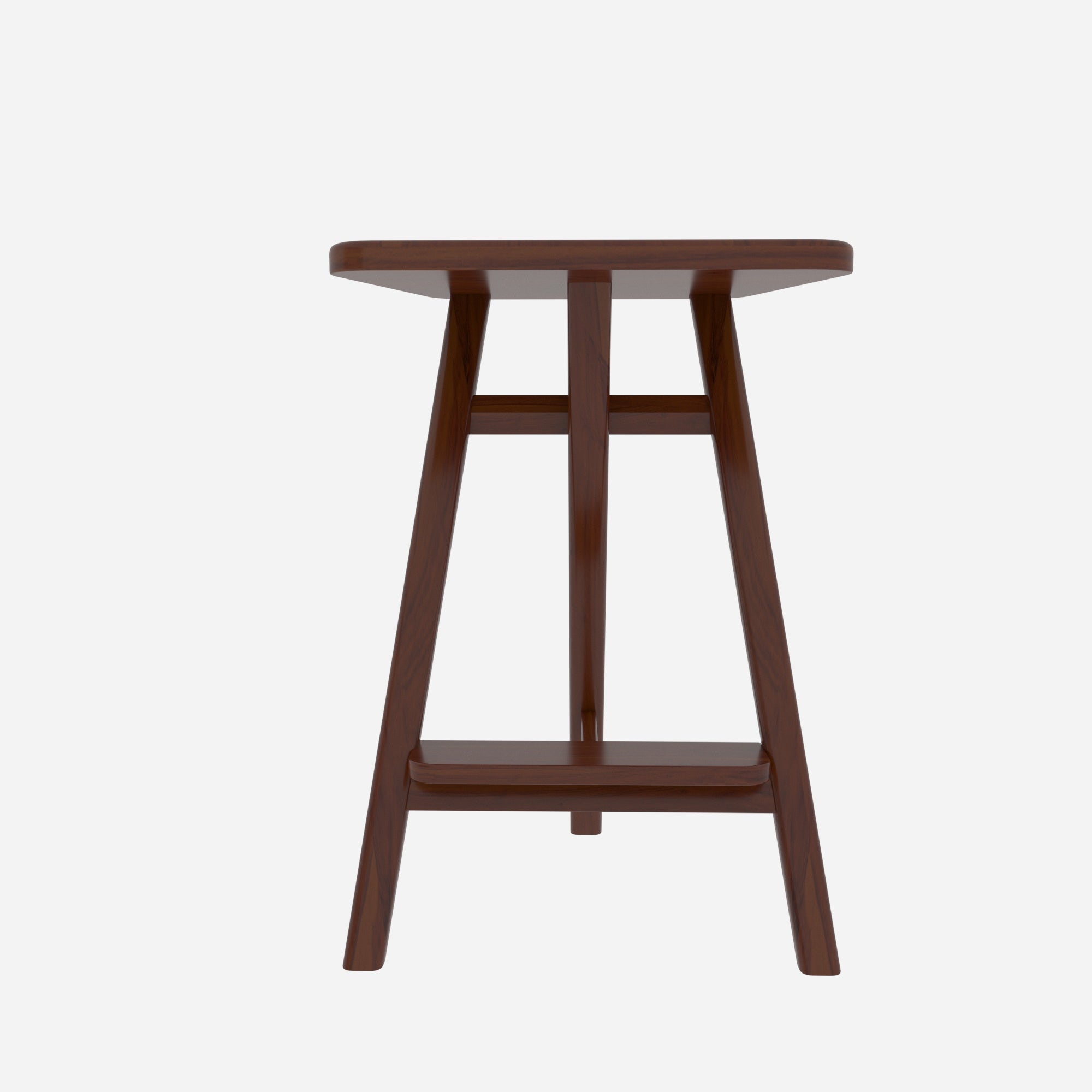 Antique Southern Dark Finished Wooden Step Bar Stool Stool