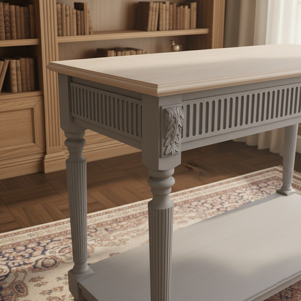 Classic Two-Tone Wooden Console Table with Lower Shelf Console Table