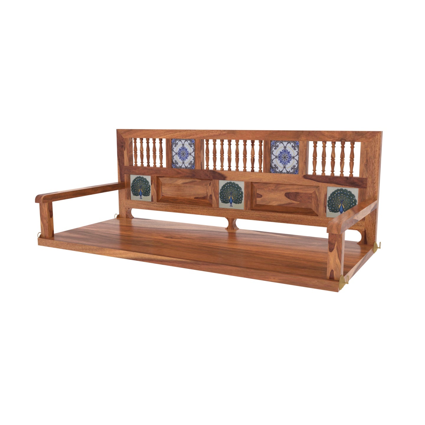 Luxurious Premium Tiled Handmade Wooden Swing for Home Swing