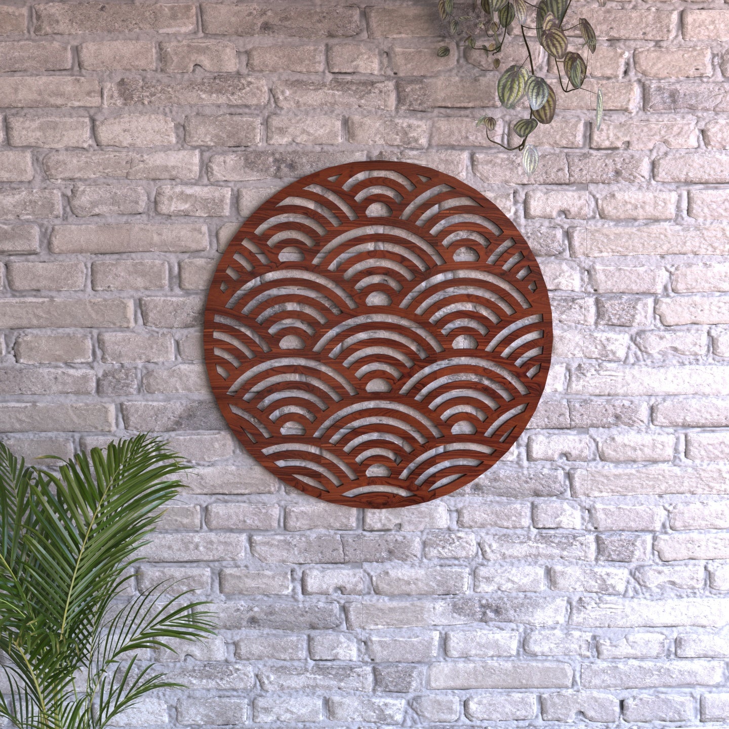 Aesthetic Antique Sea Round Wooden Wall Decor Yantra Teak Wood Wall Decor