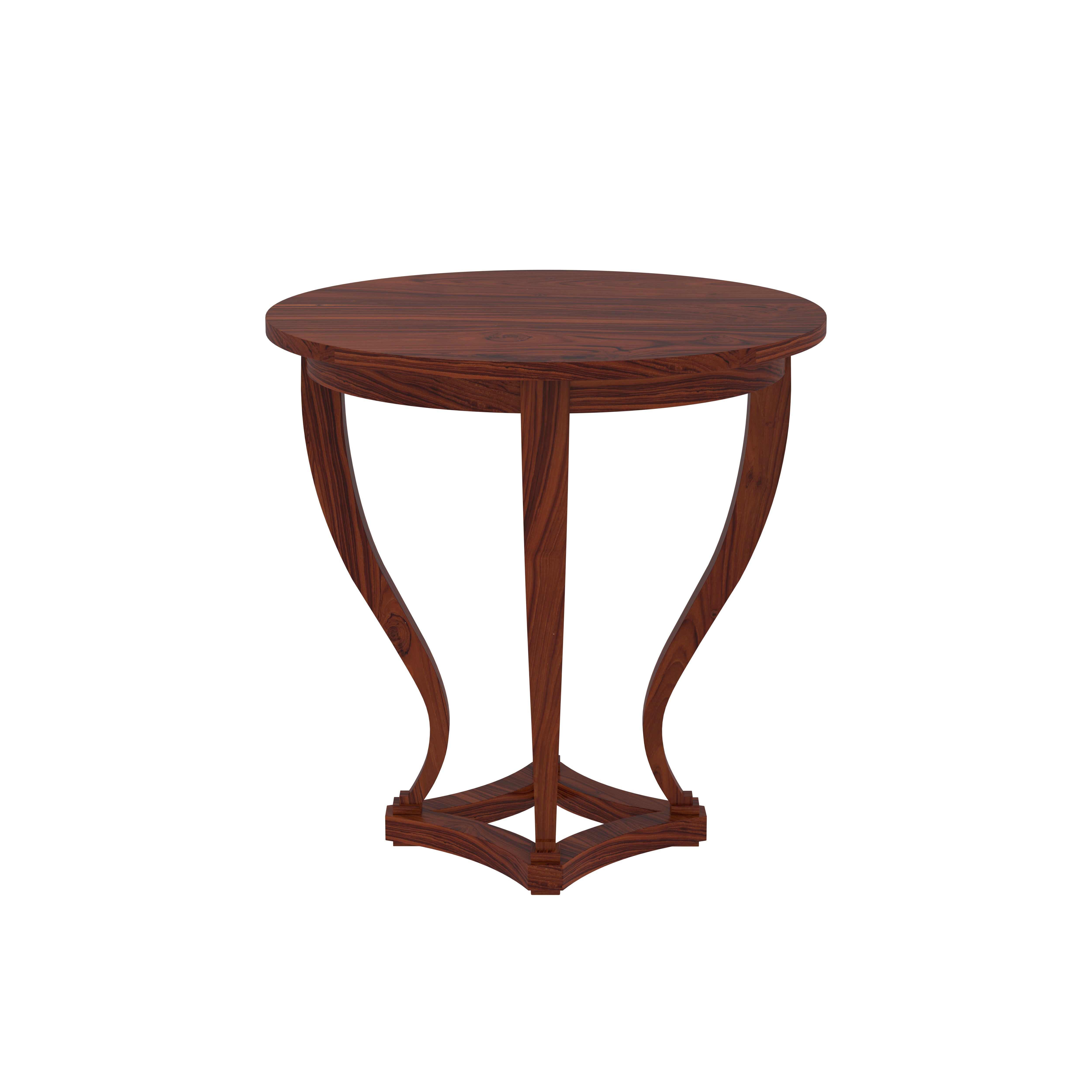 Round Side Table with Curved Cabriole Legs End Table