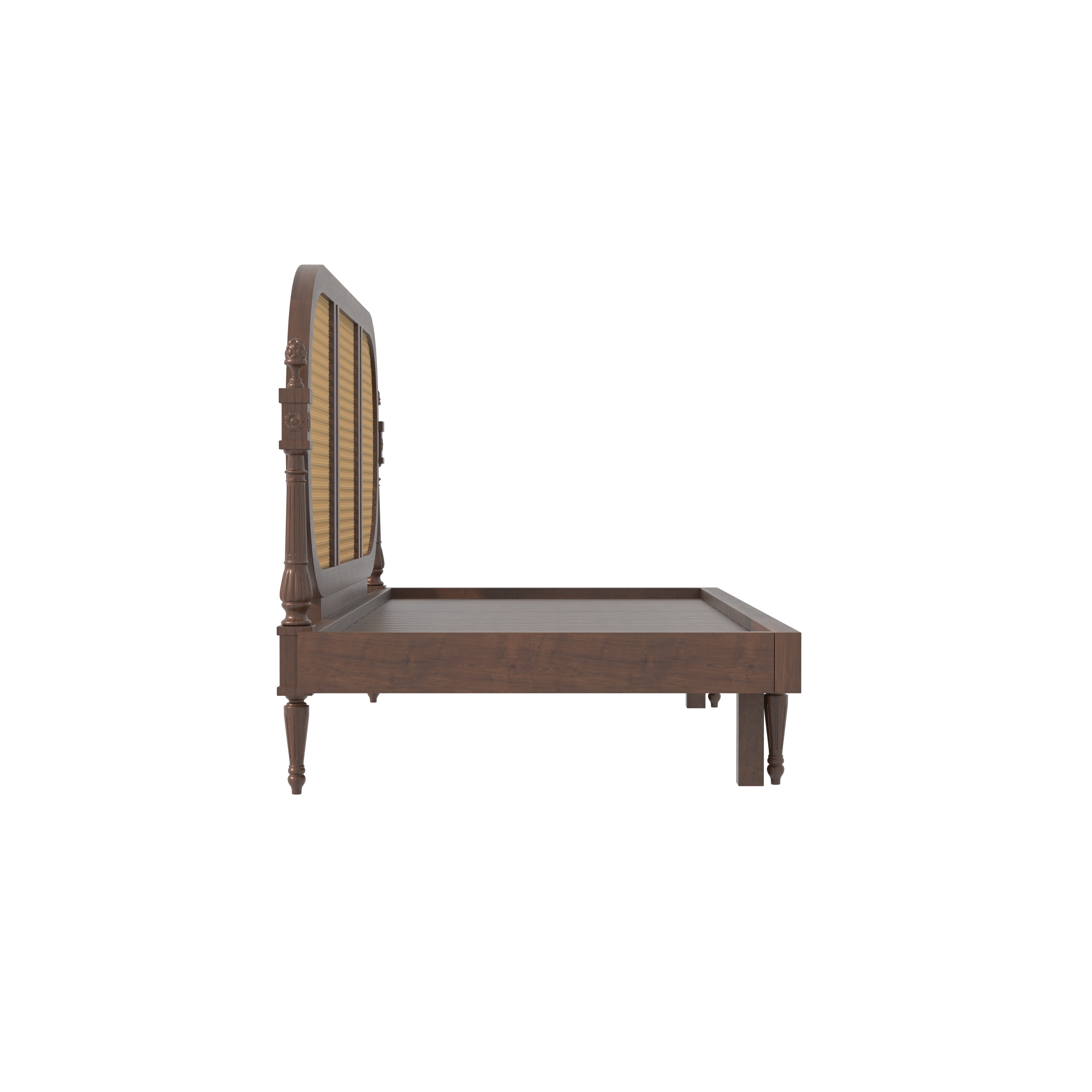 Elegant Cane-Style Day Bed with Extended Lounging Backrest Sofa cum bed