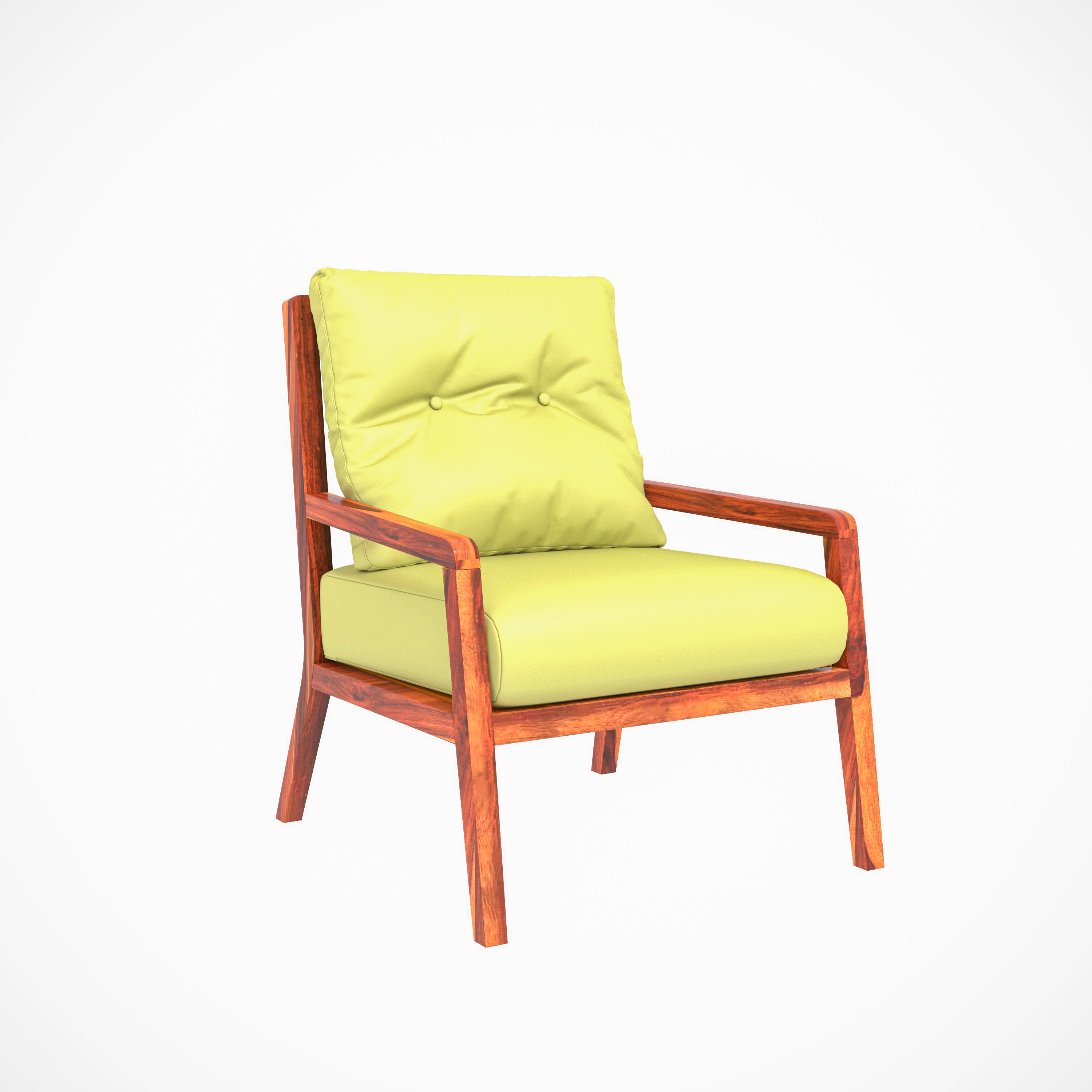 Classic Soft Seating Upholstery Wooden Handmade Long Chair with Stool Arm Chair