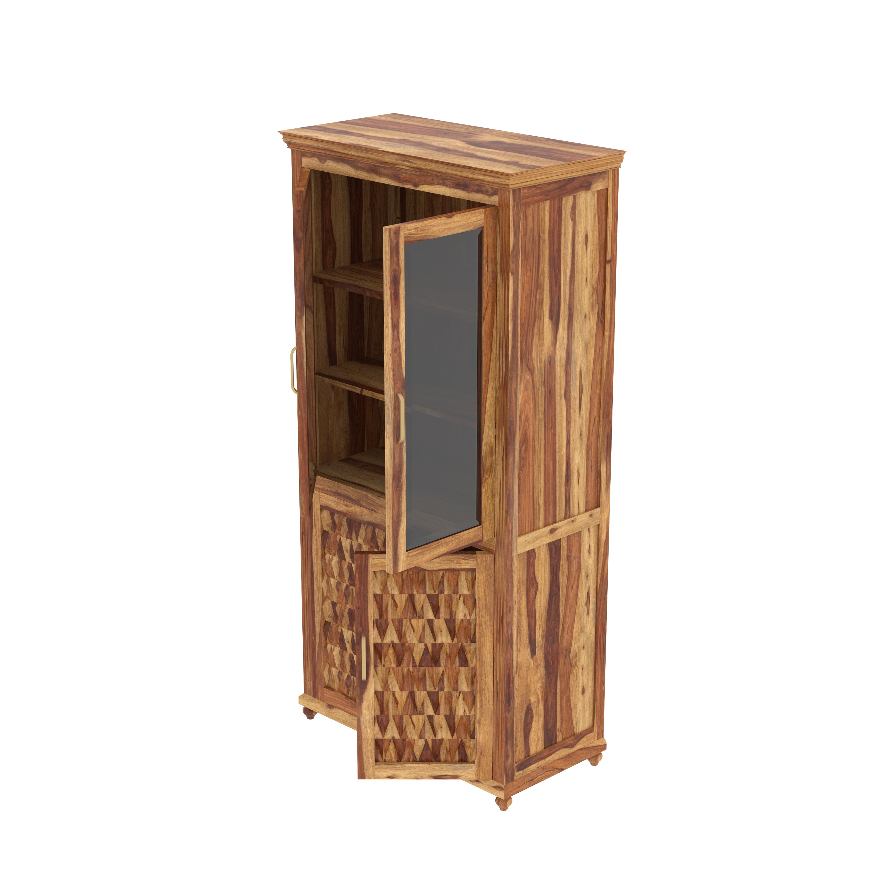 Southern Sheesham Finished Multi-Storage Wooden Handmade Wardrobe Wardrobe