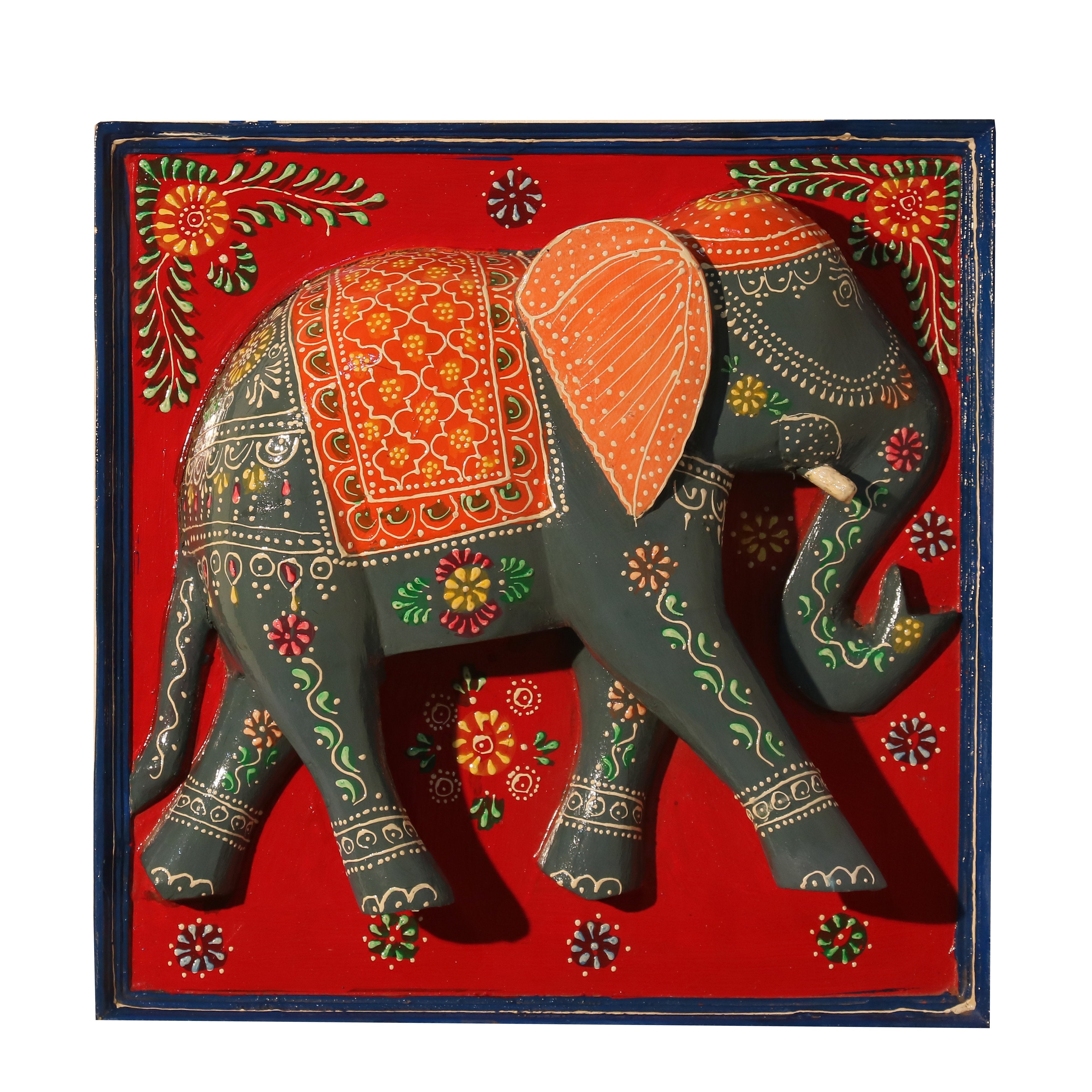 Elegant Wooden Elephant Frame Wall Decor