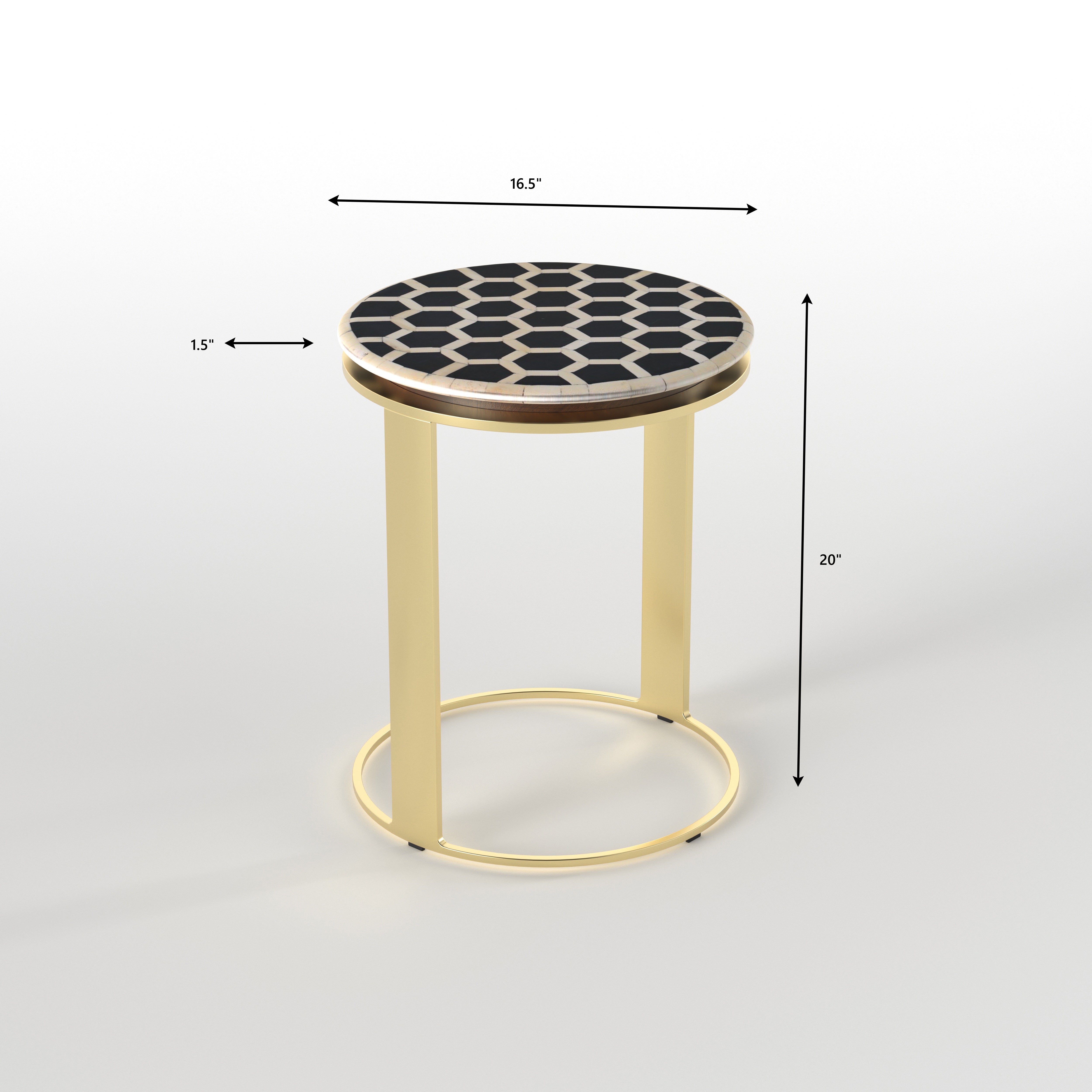 Ogee Trellis End Table - Hand-Painted Moroccan Design End Table