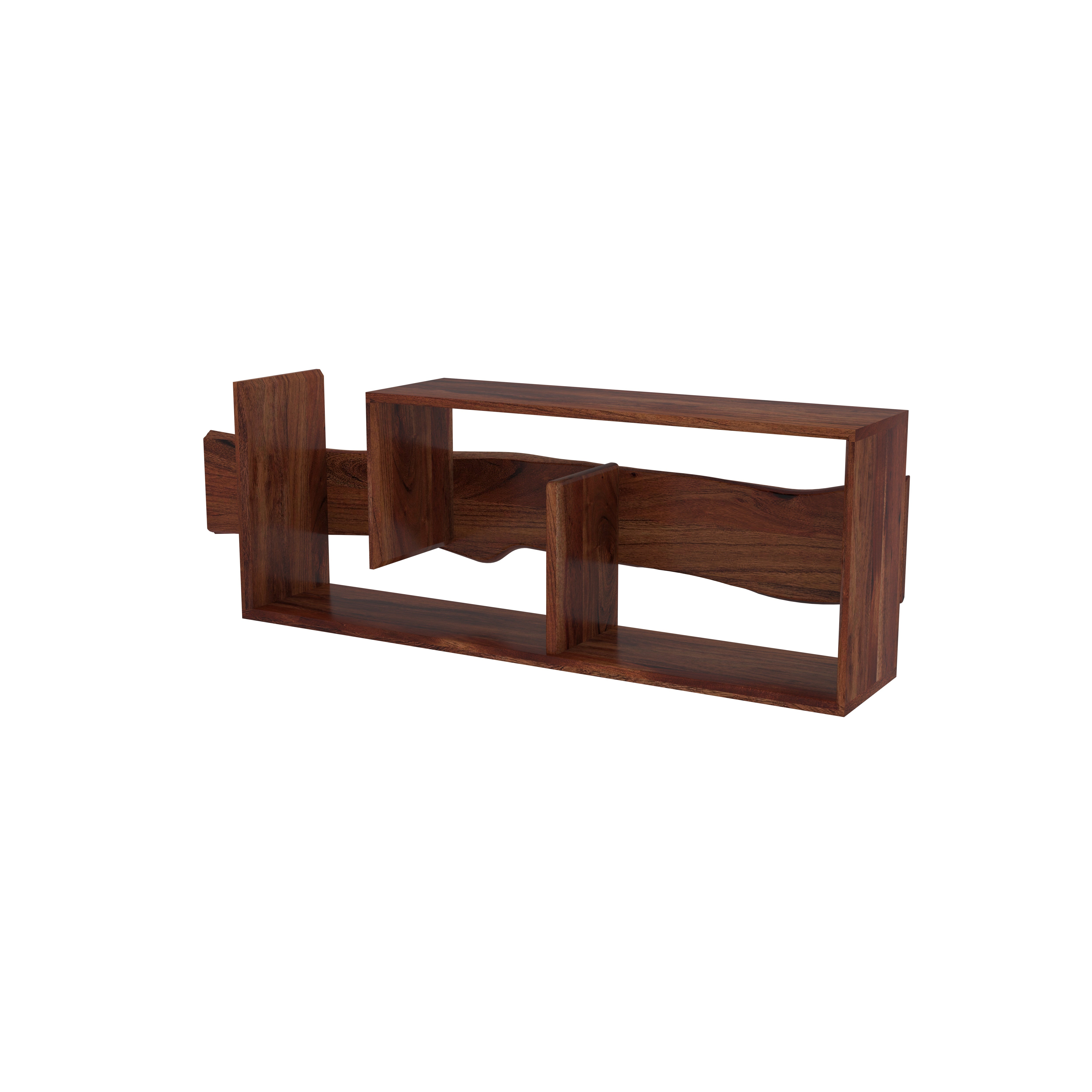 Wall-Mounted Display Shelf with Geometric Compartments Wall Rack
