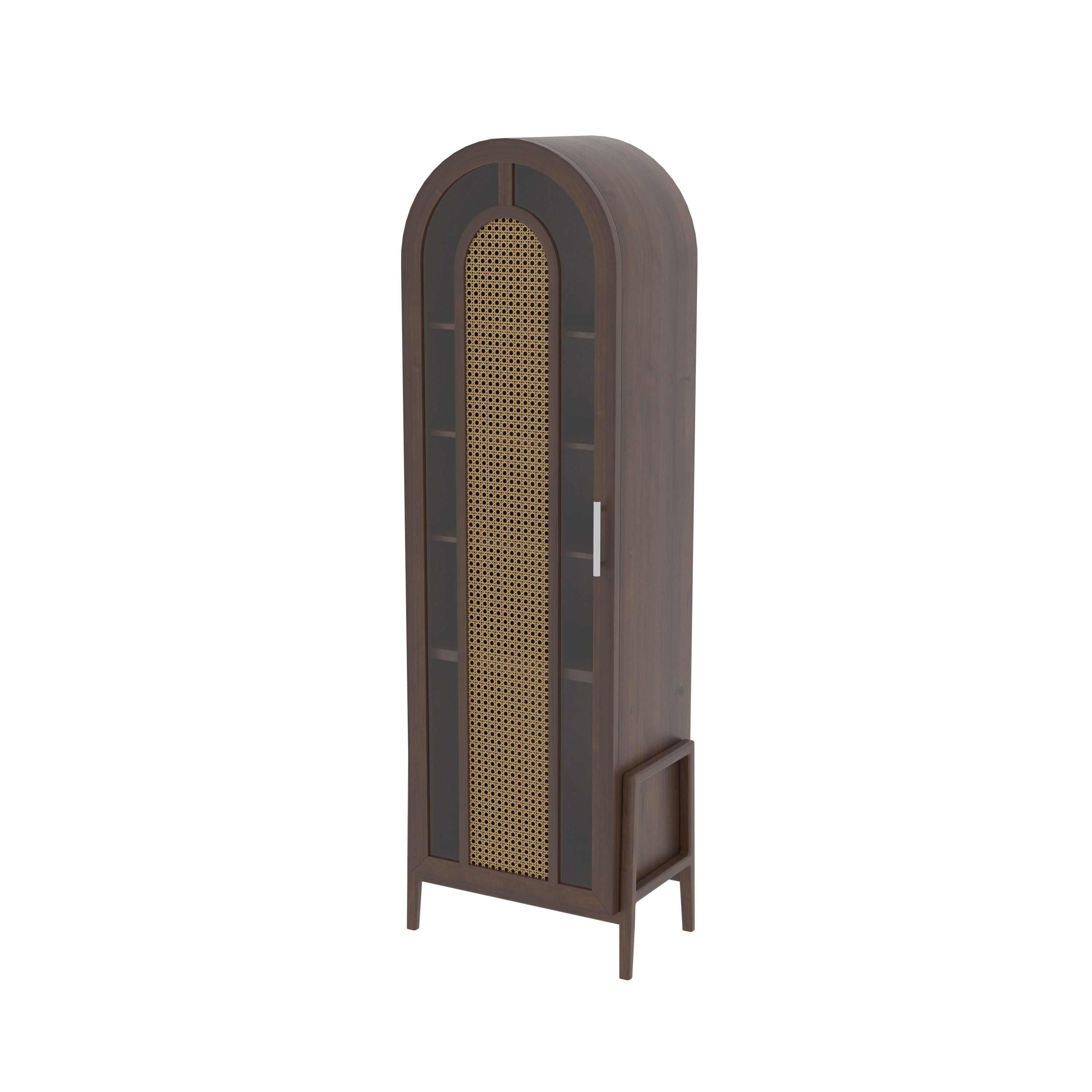 Arviento Grande European Luxury Wardrobe with Grand Arch Frame and Artisan Cane Panel Door Wardrobe