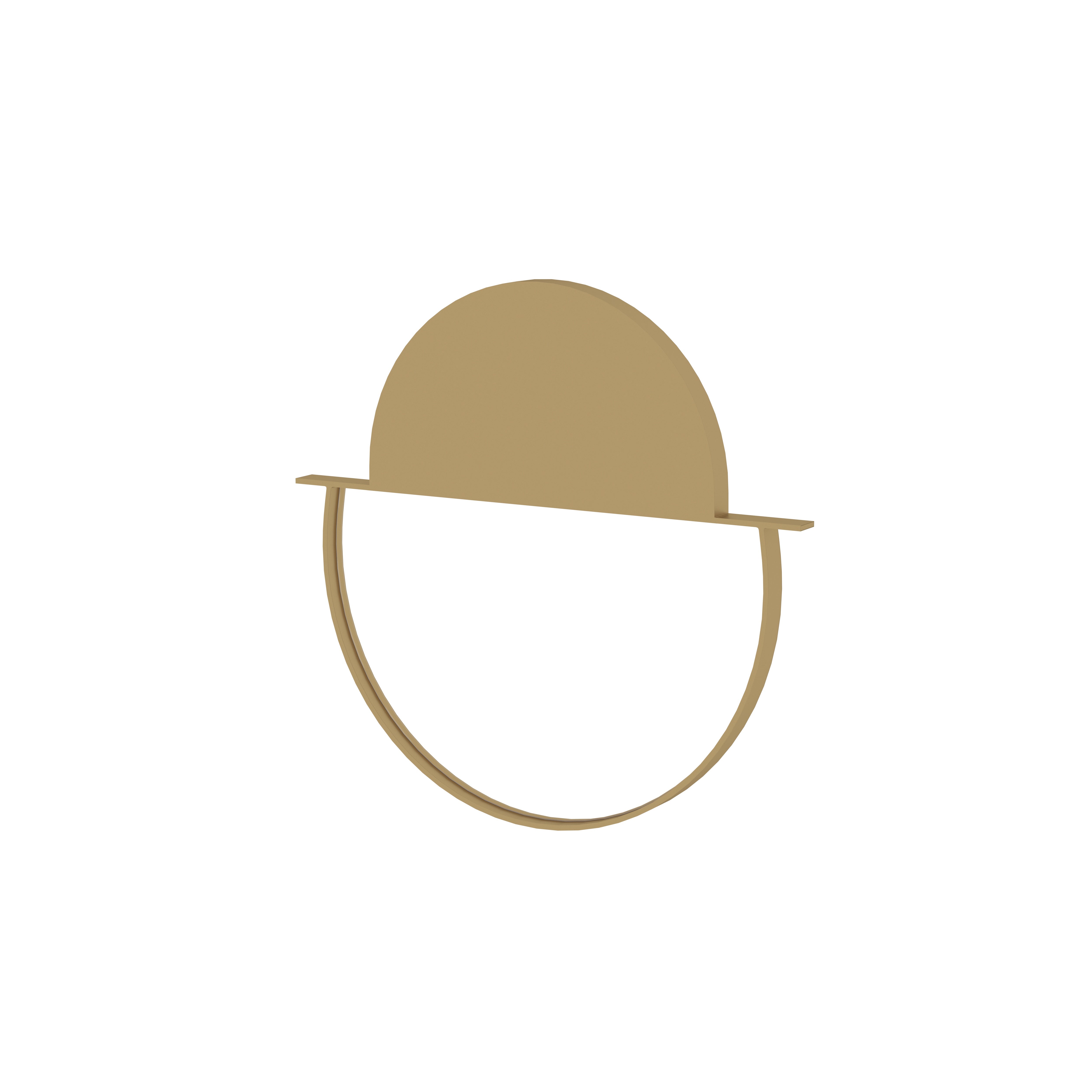 Oval Metal Mirror with Shelf - Gold Frame Wall Mirror Mirror