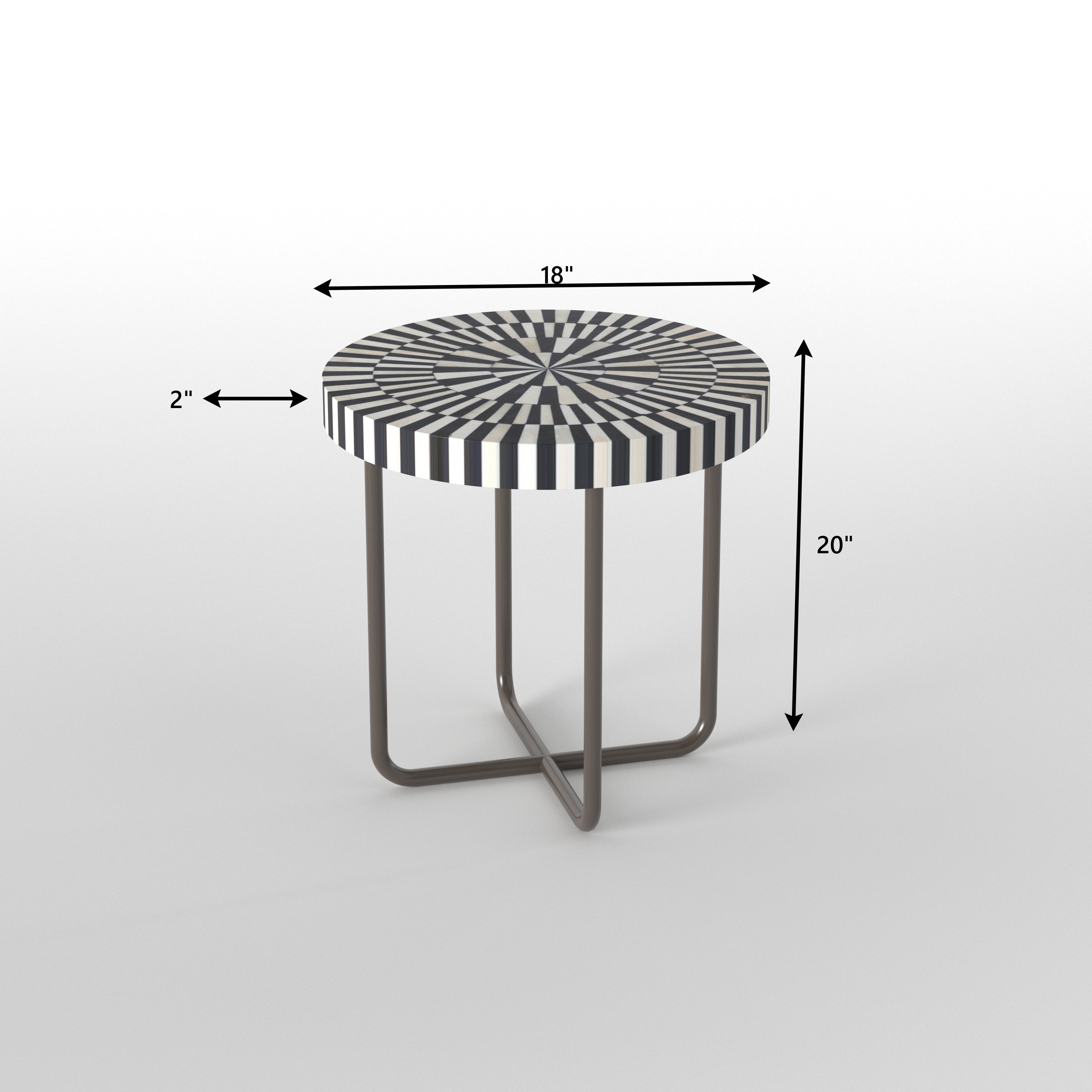 Optical Illusion Side Table - Hand-Painted 3D Design End Table