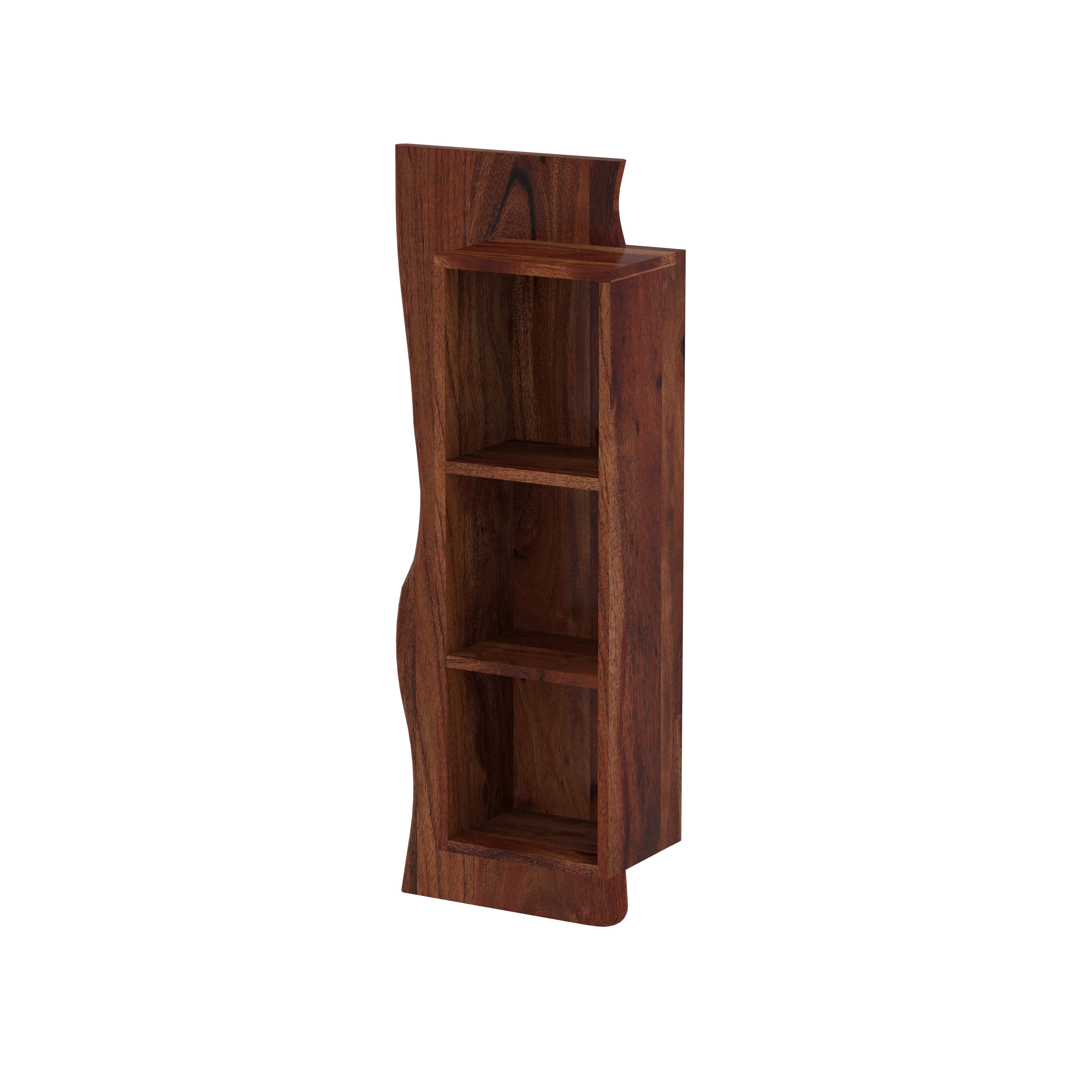 Vertical Wall Shelf with Live Edge Design Wall Rack