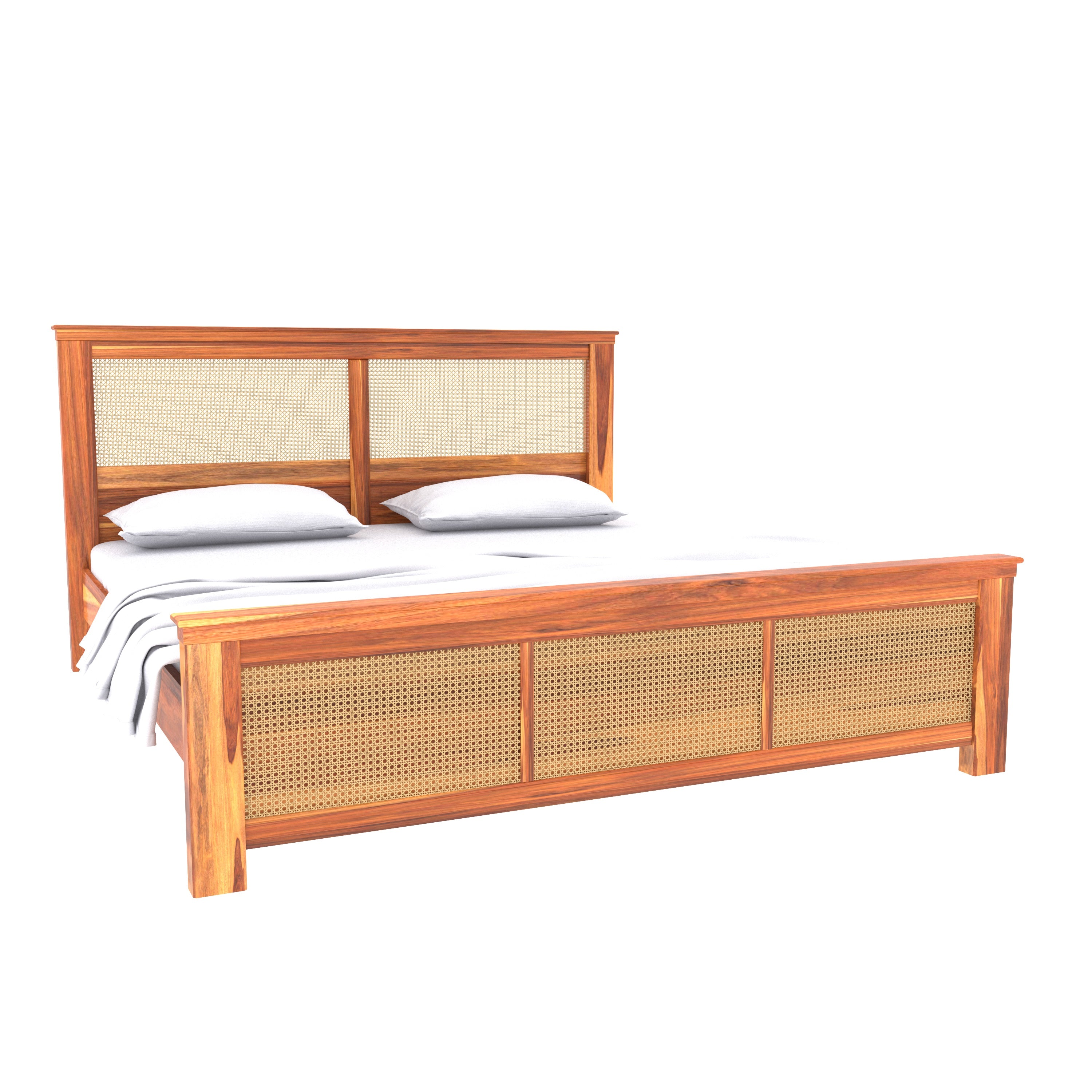 Vintage Simple Wooden Bed with Handmade Glorious Chair and Bedside Bedroom Furniture Sets