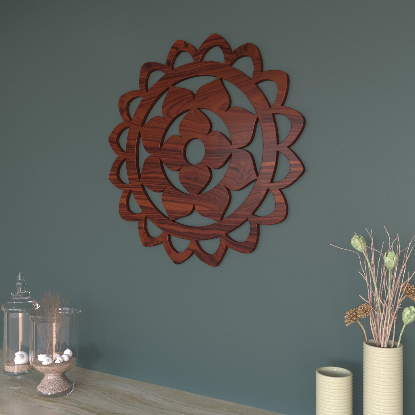 Storm Vintage Flower Wooden Wall Decor Yantra Wall Decor
