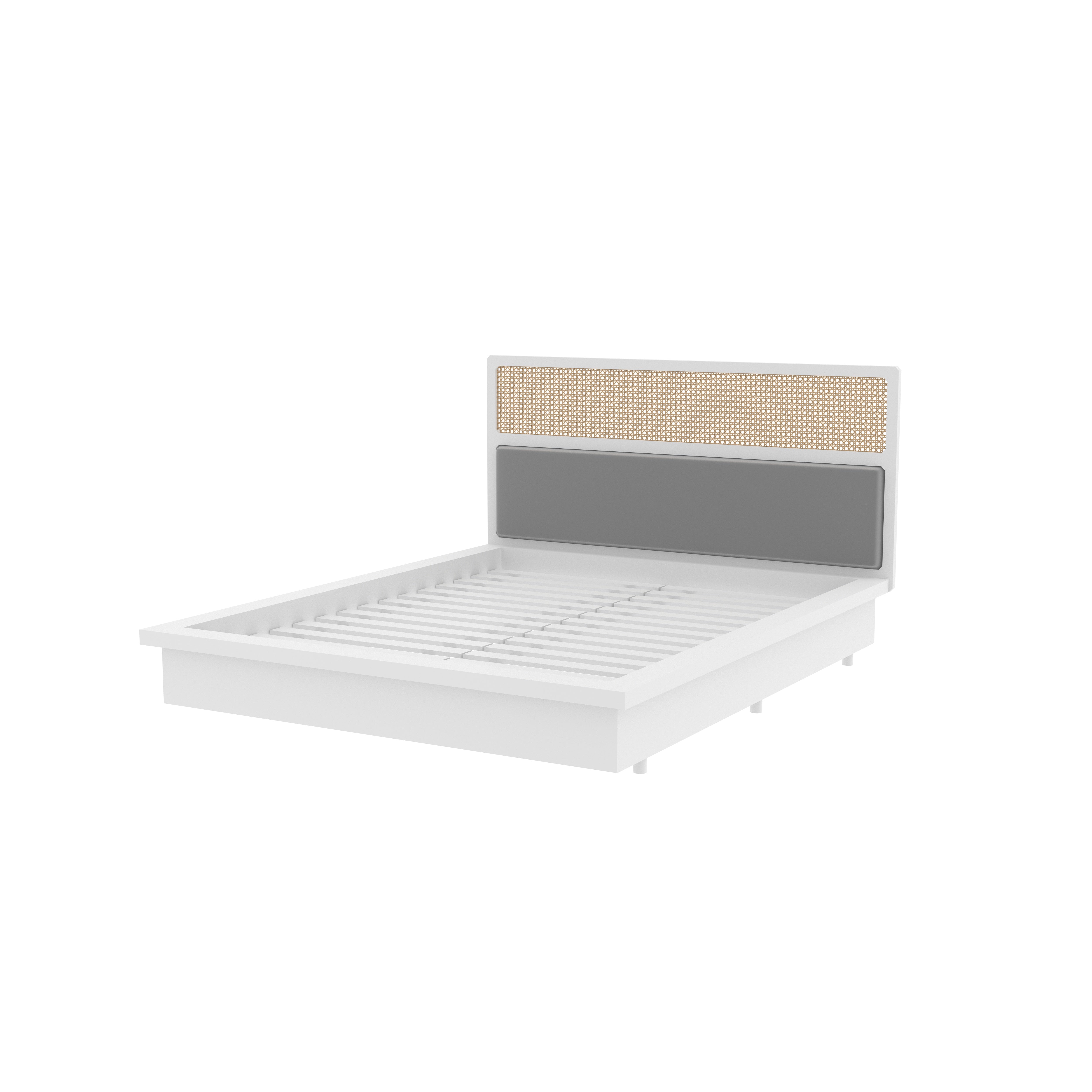 Paris Platform Bed with Cane Headboard Bed