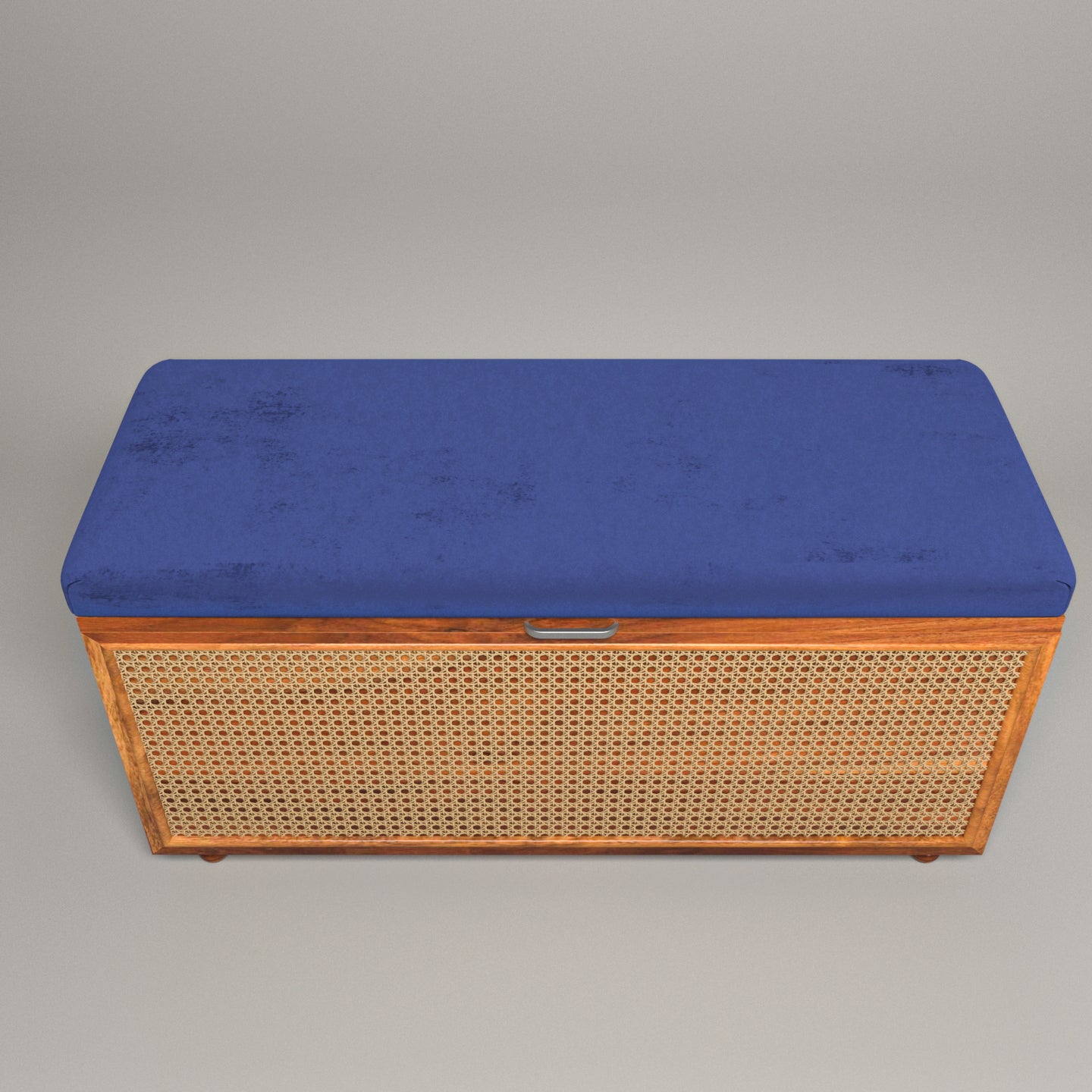 Elegant True Handmade Wooden Sitting Bench with Cane Storage Bench