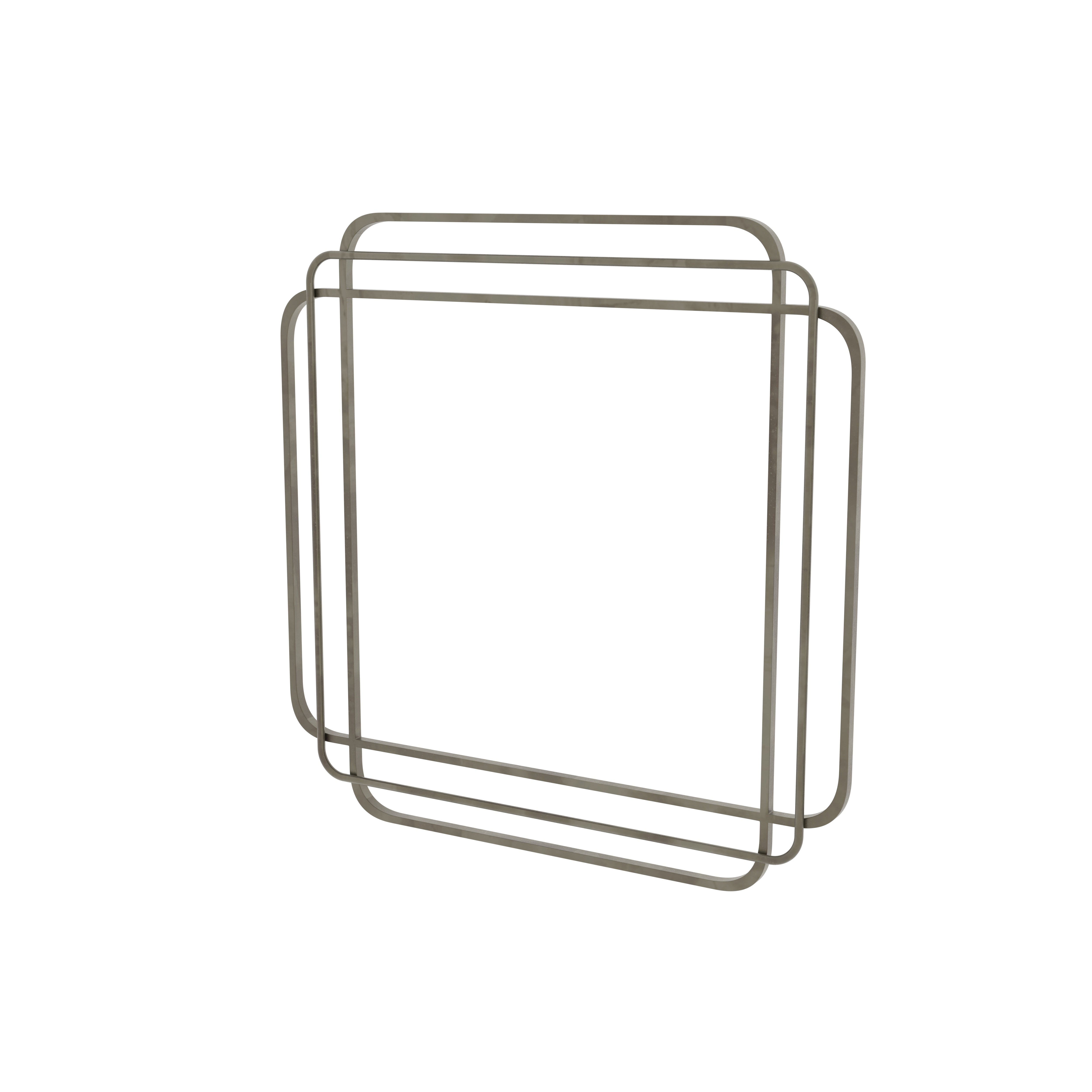 Square Metal Frame Mirror with Rounded Corners Mirror