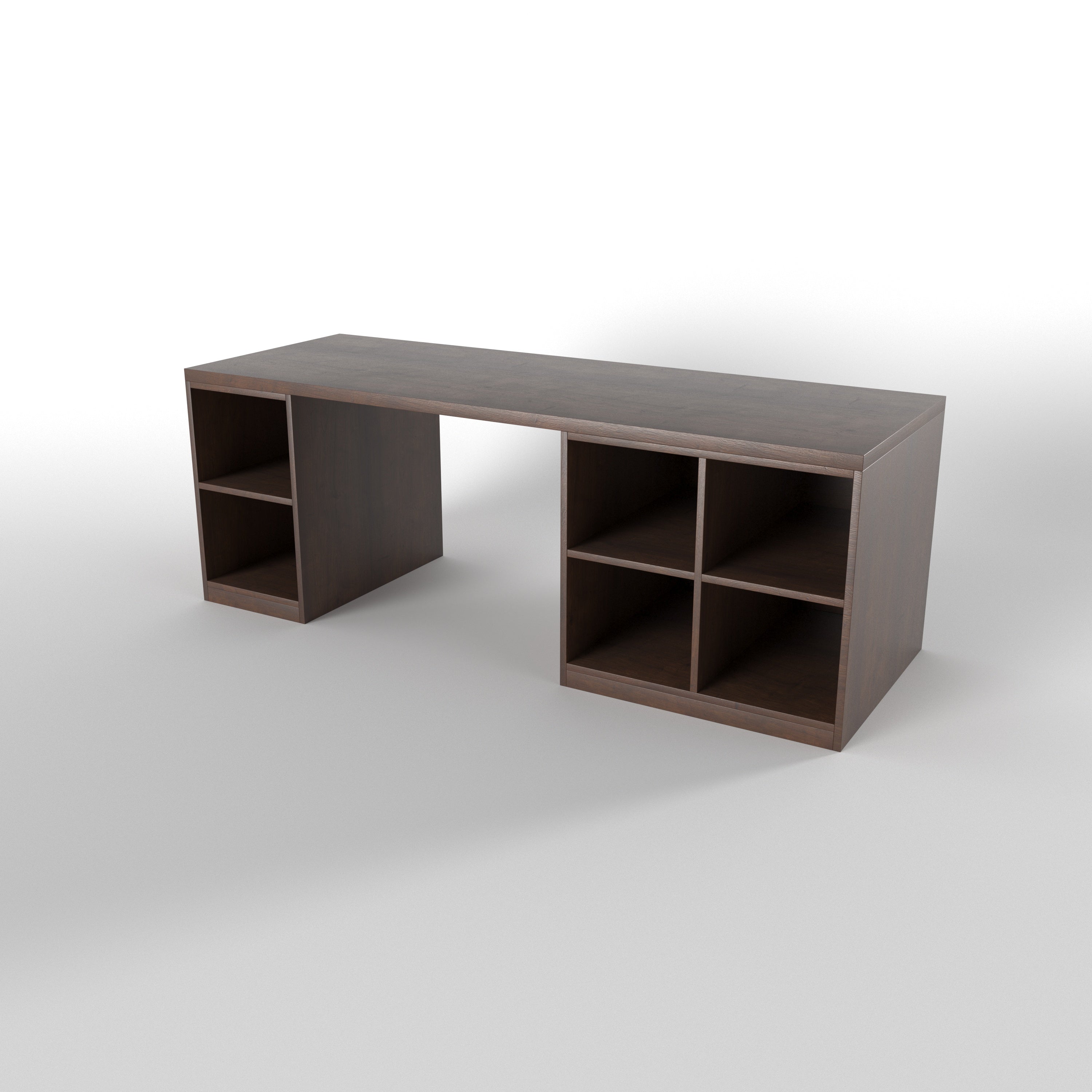 Contemporary Office Desk with Open Shelf Storage Study Table