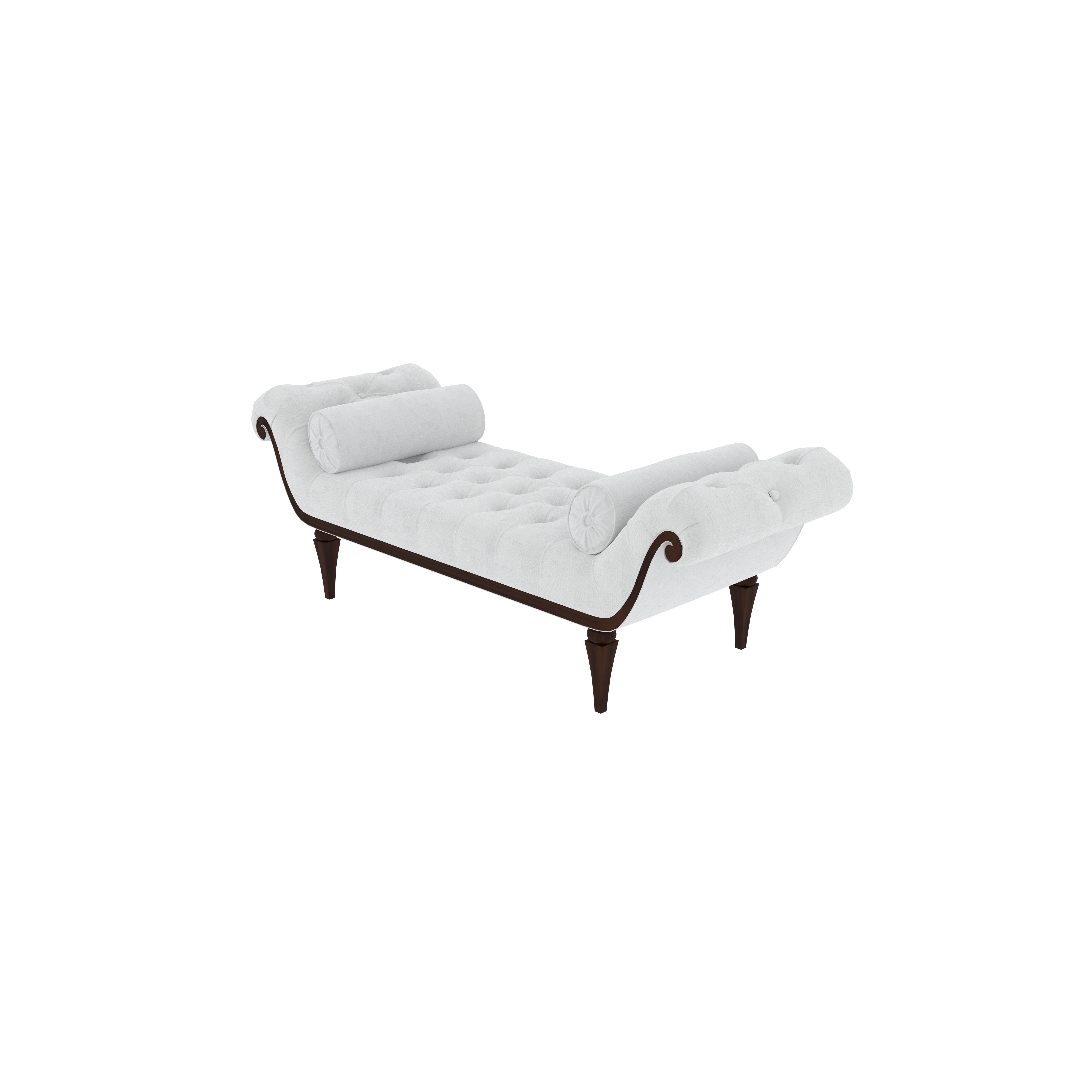 Classic Tufted Daybed Bench with Scroll Arms | Solid Wood Frame & Upholstery Sofa