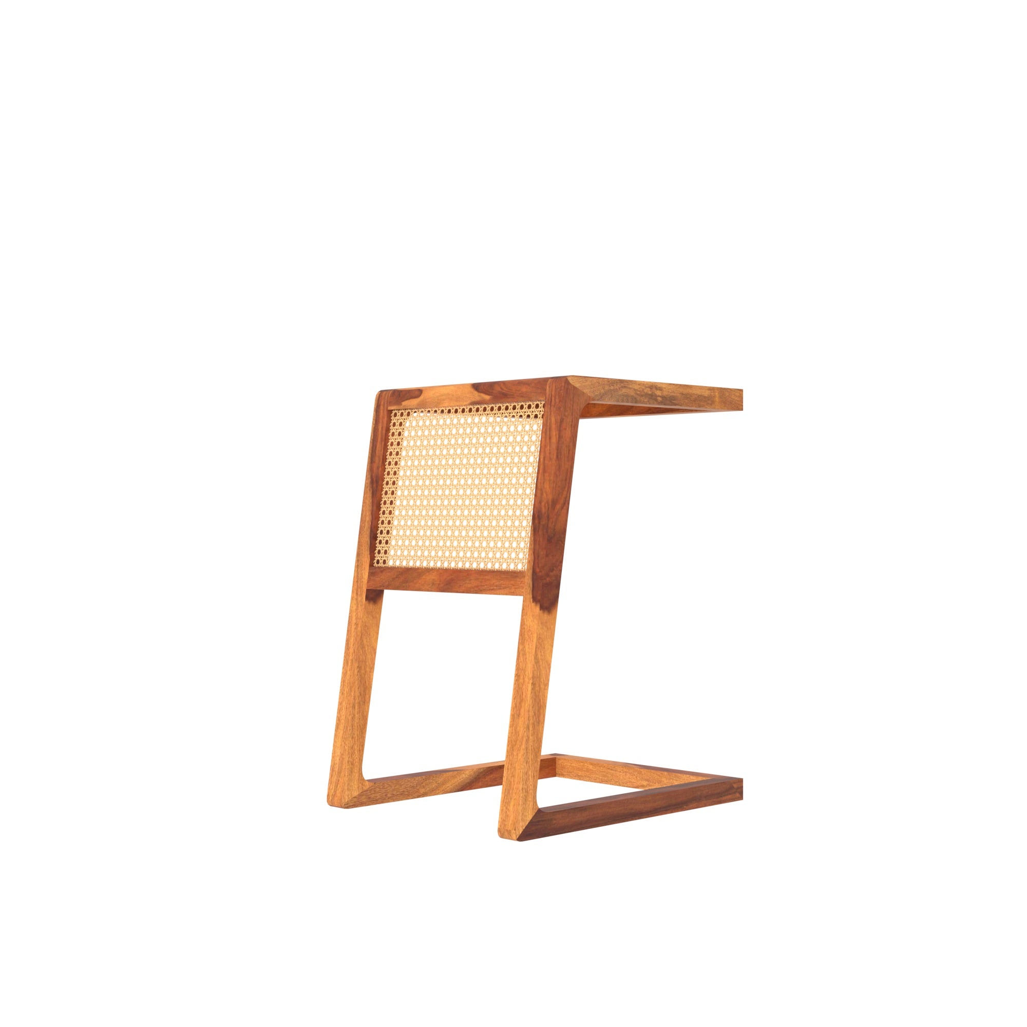 Vintage Decent Soft Cane Finished Wooden Handmade C Table C Table