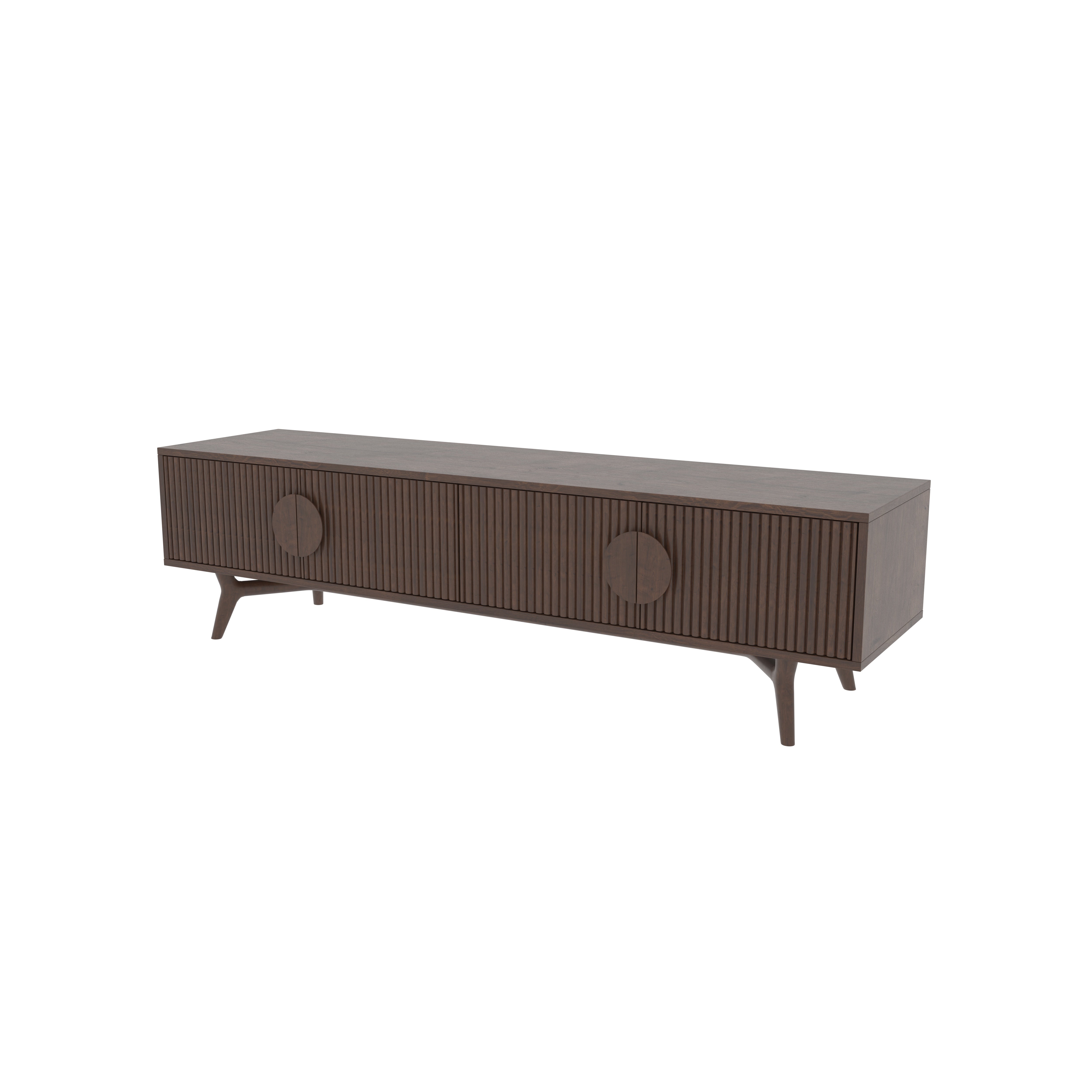 Textured Panel TV Stand - Mid-Century Modern Entertainment Unit Tv stand