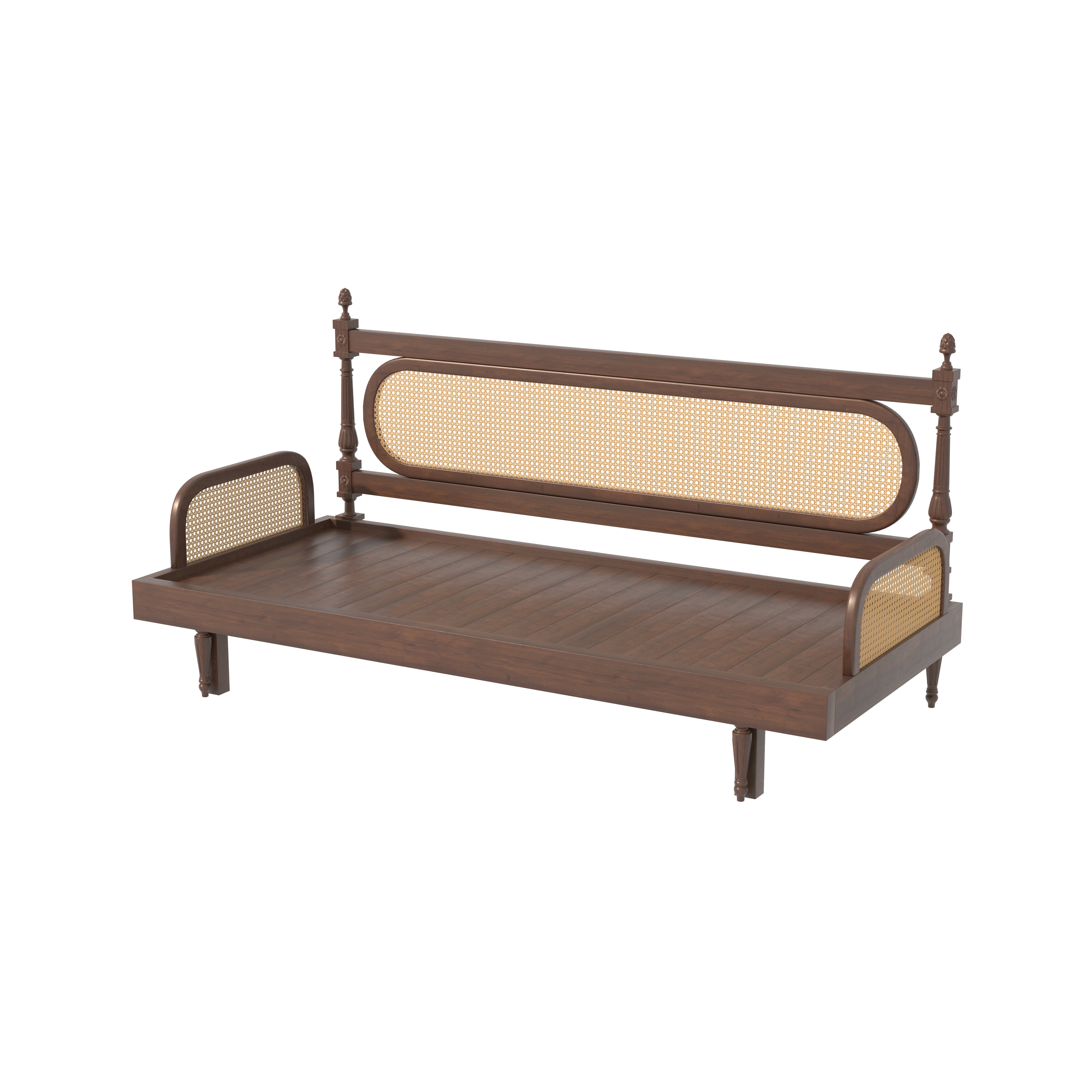 Elegant Cane-Style Day Bed with Cushioned Backrest for Indian Homes Sofa cum bed
