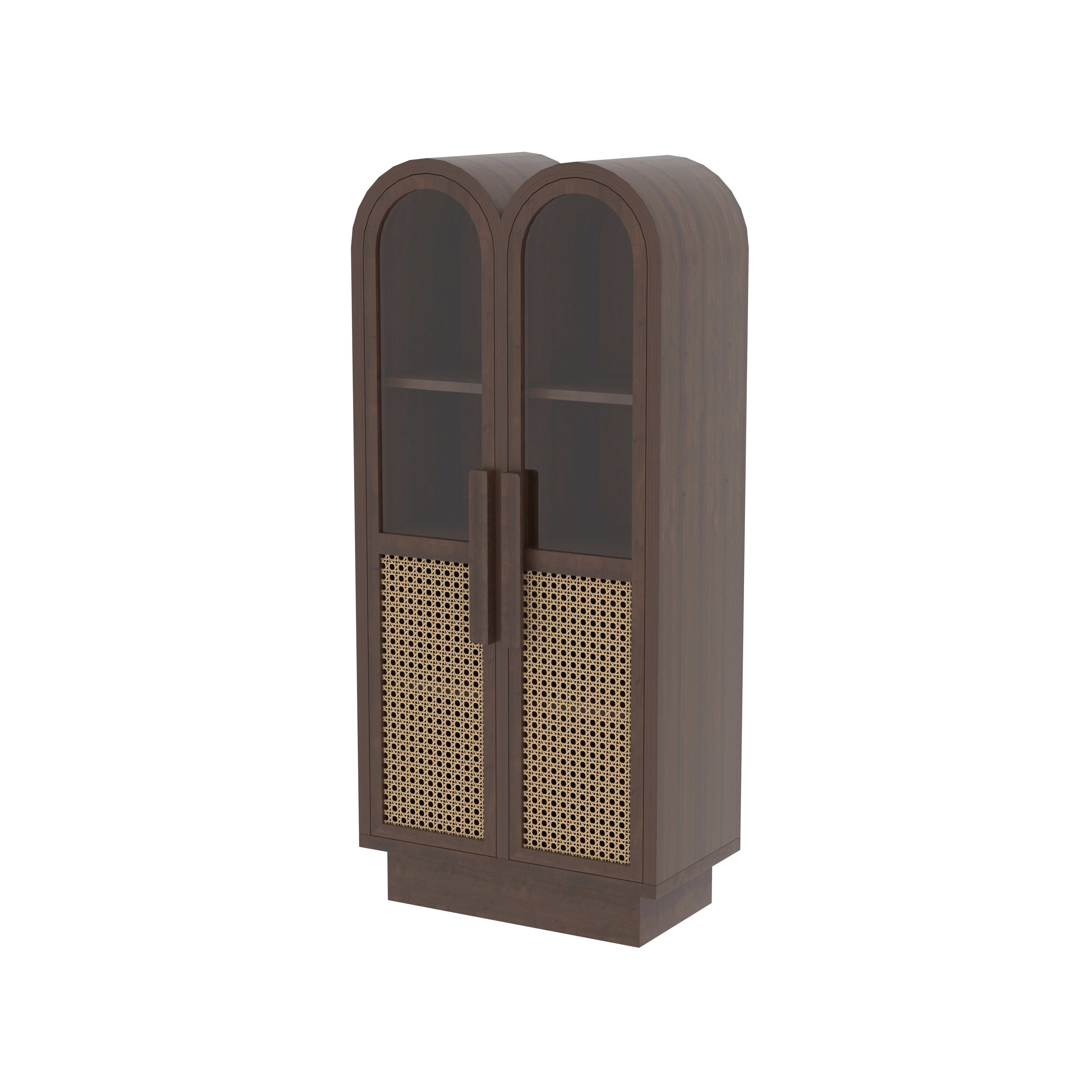 Virello Duomo European Luxury Wardrobe with Twin Arch Display, Artisan Cane Panels, and Contemporary Storage Cabinet Wardrobe