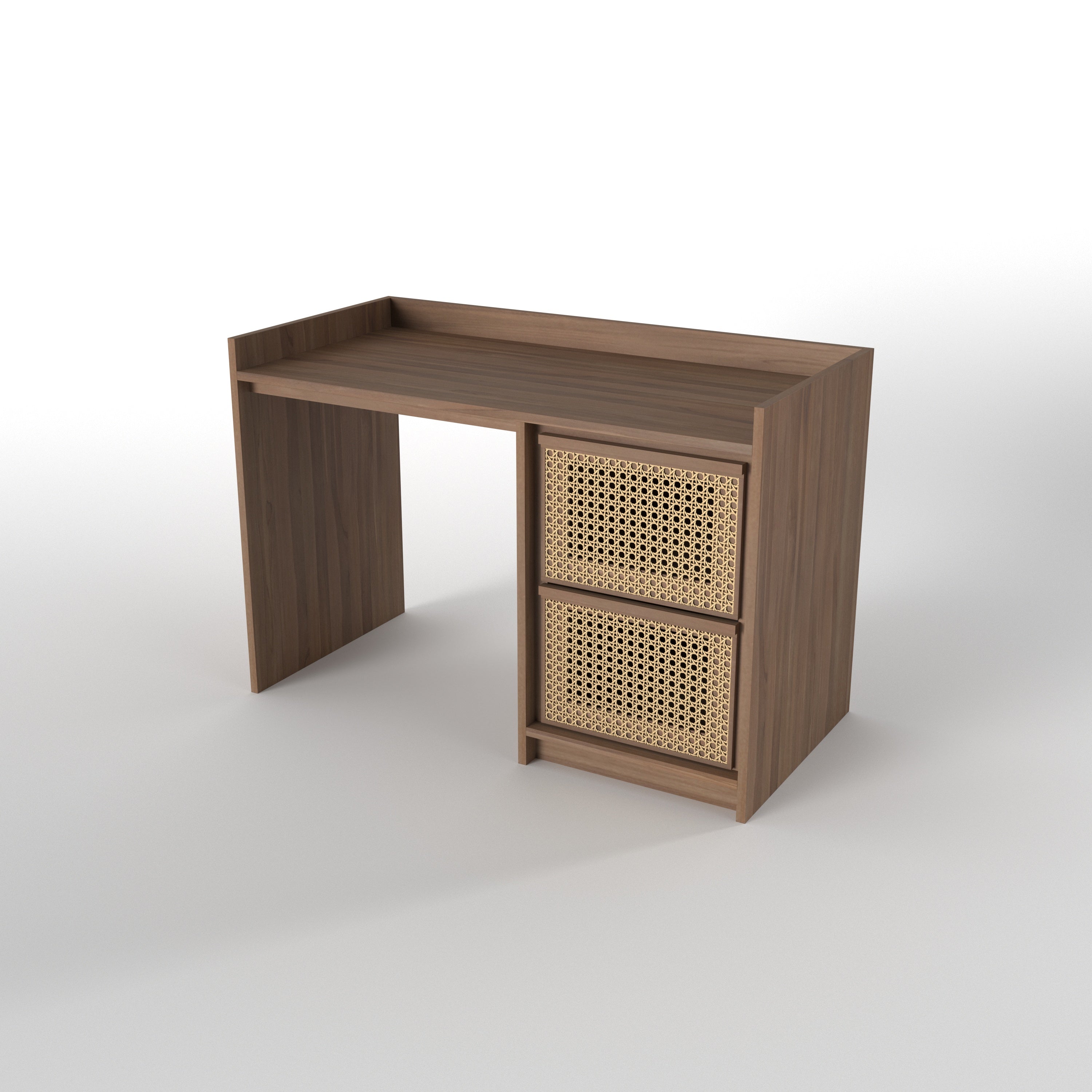 Modern Study Desk with Cane Drawer Storage Study Table