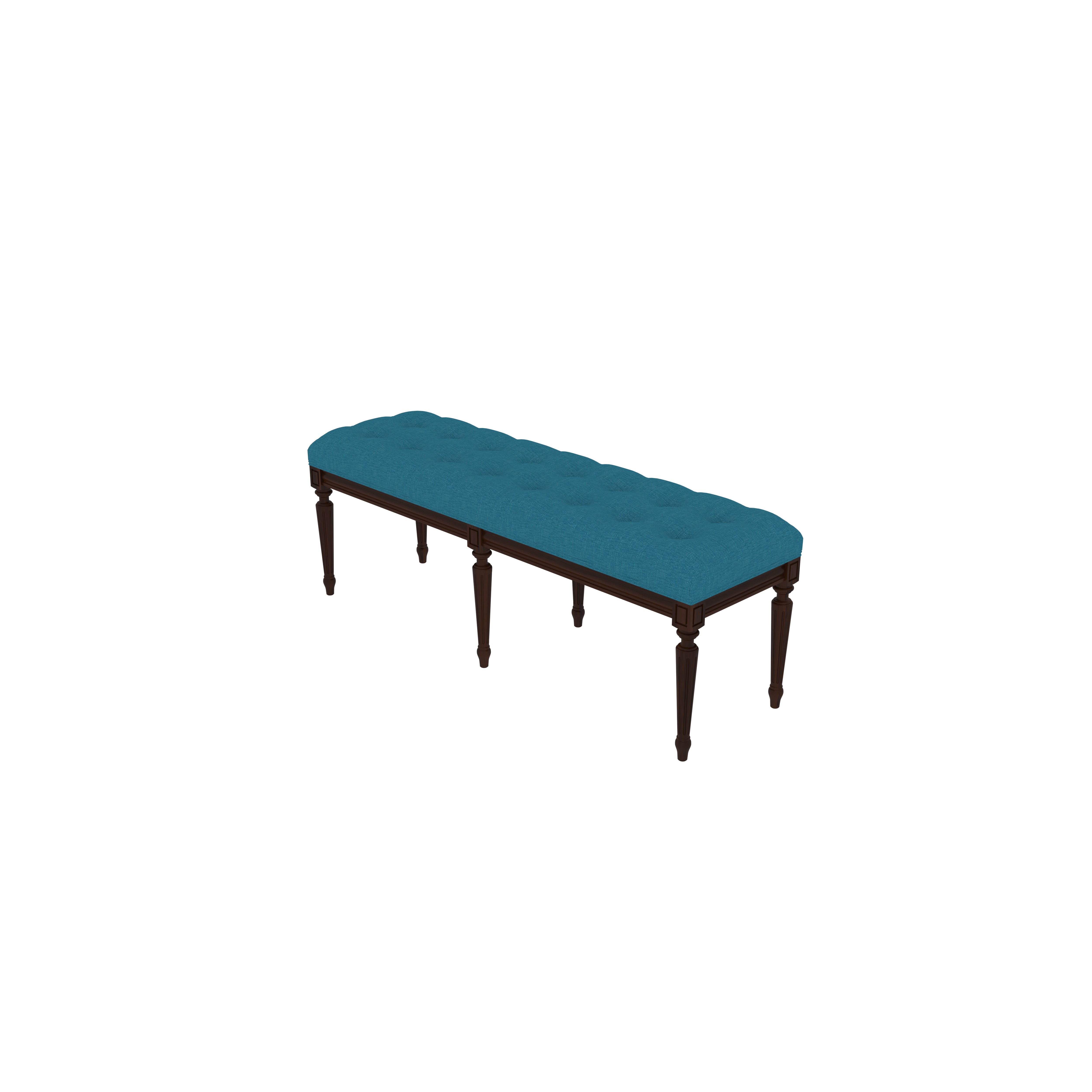 Elegant Teal Upholstered Wooden Bench Bench