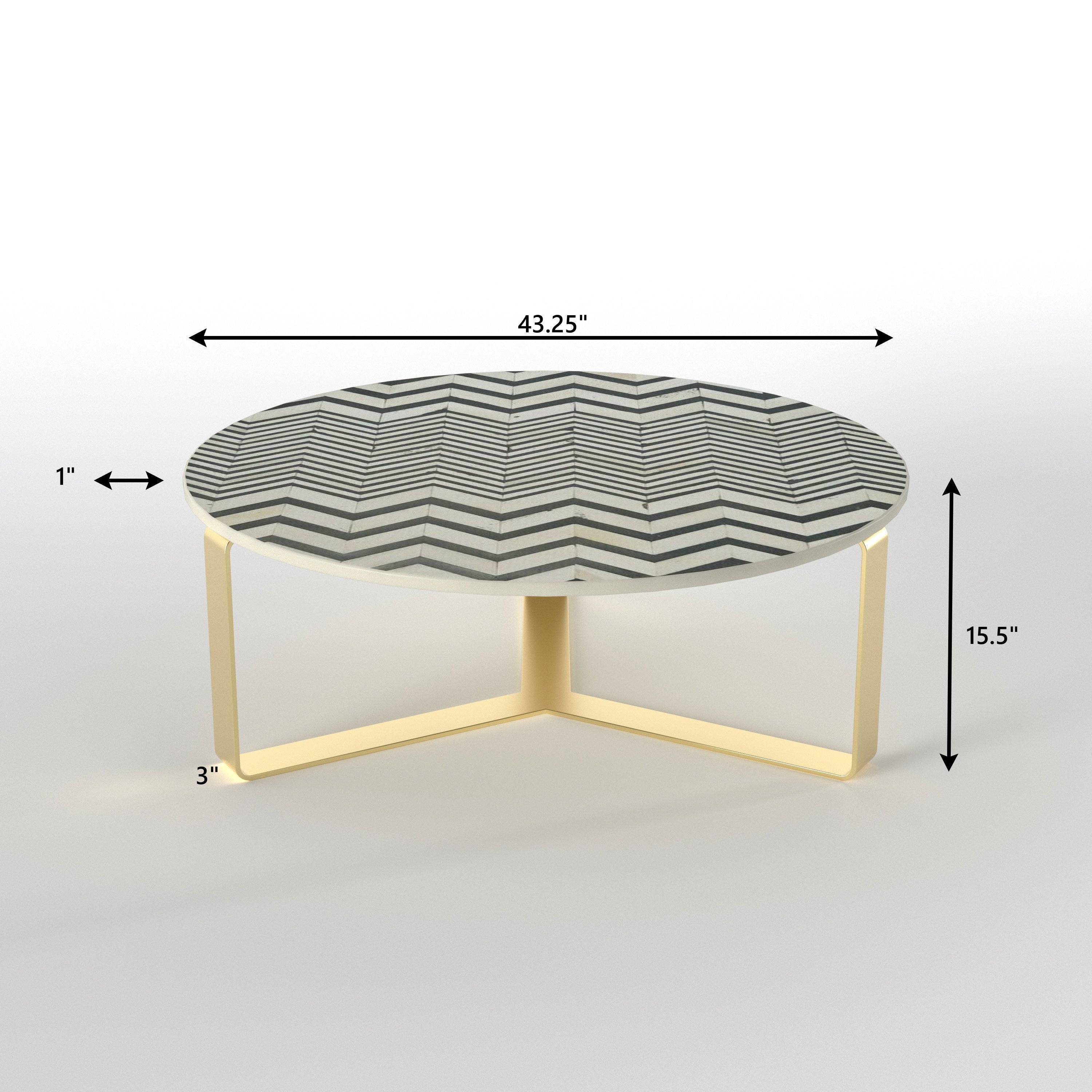 Chevron Pattern Coffee Table - Contemporary Fusion Design Coffee Table