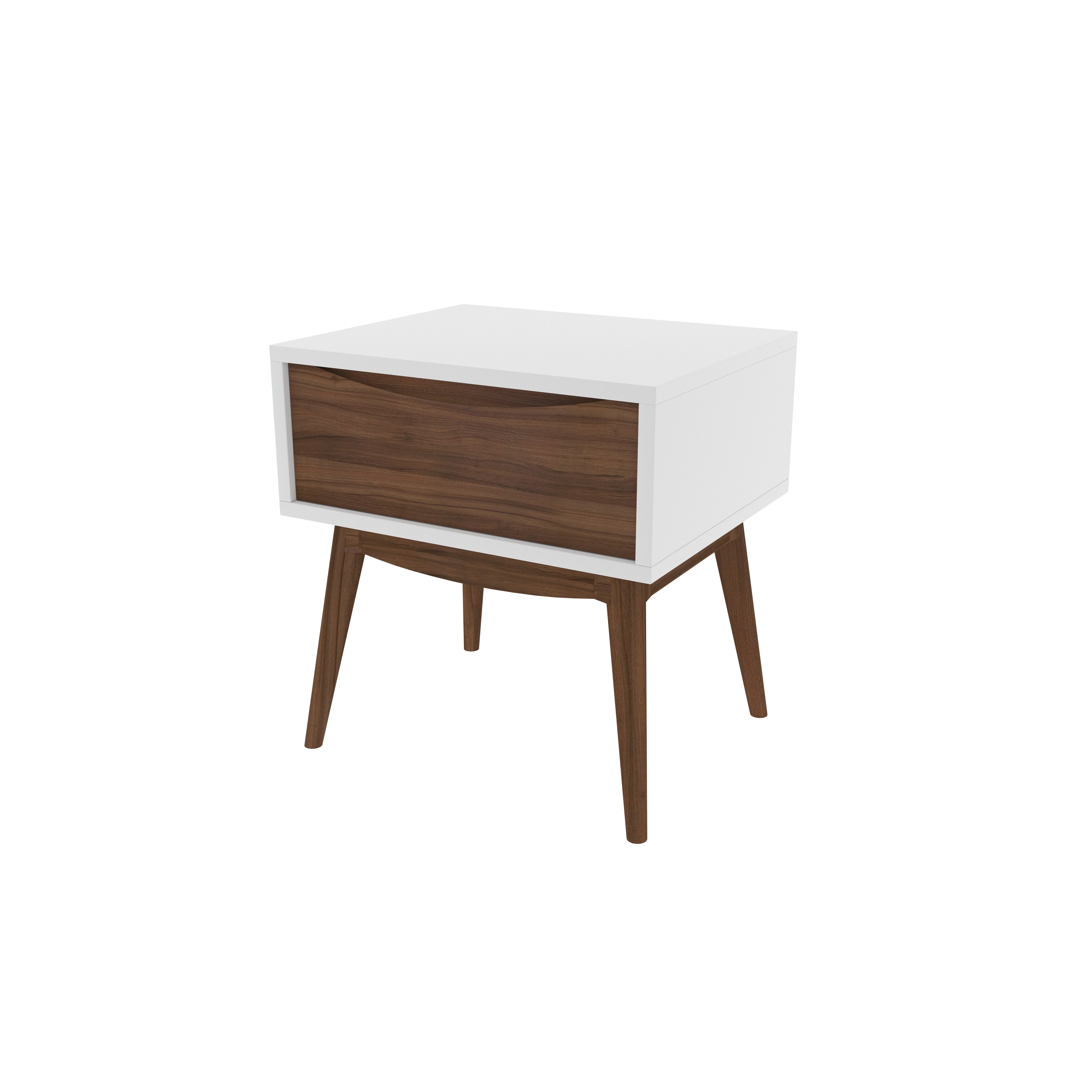Mid-Century Modern Bedside Table with Single Drawer Bedside