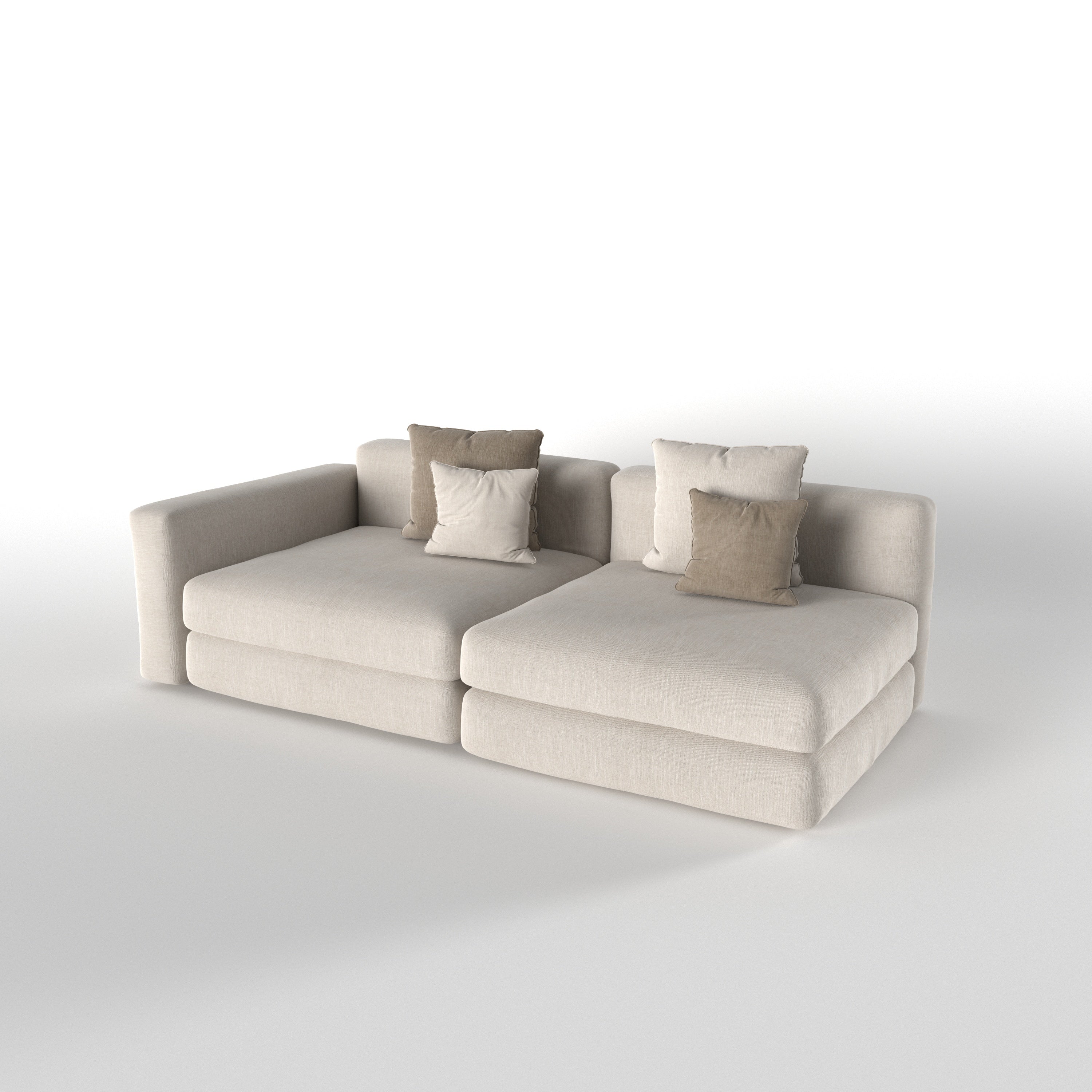 Modular Lounge Sofa with Convertible Chaise Configuration Sofa cum bed