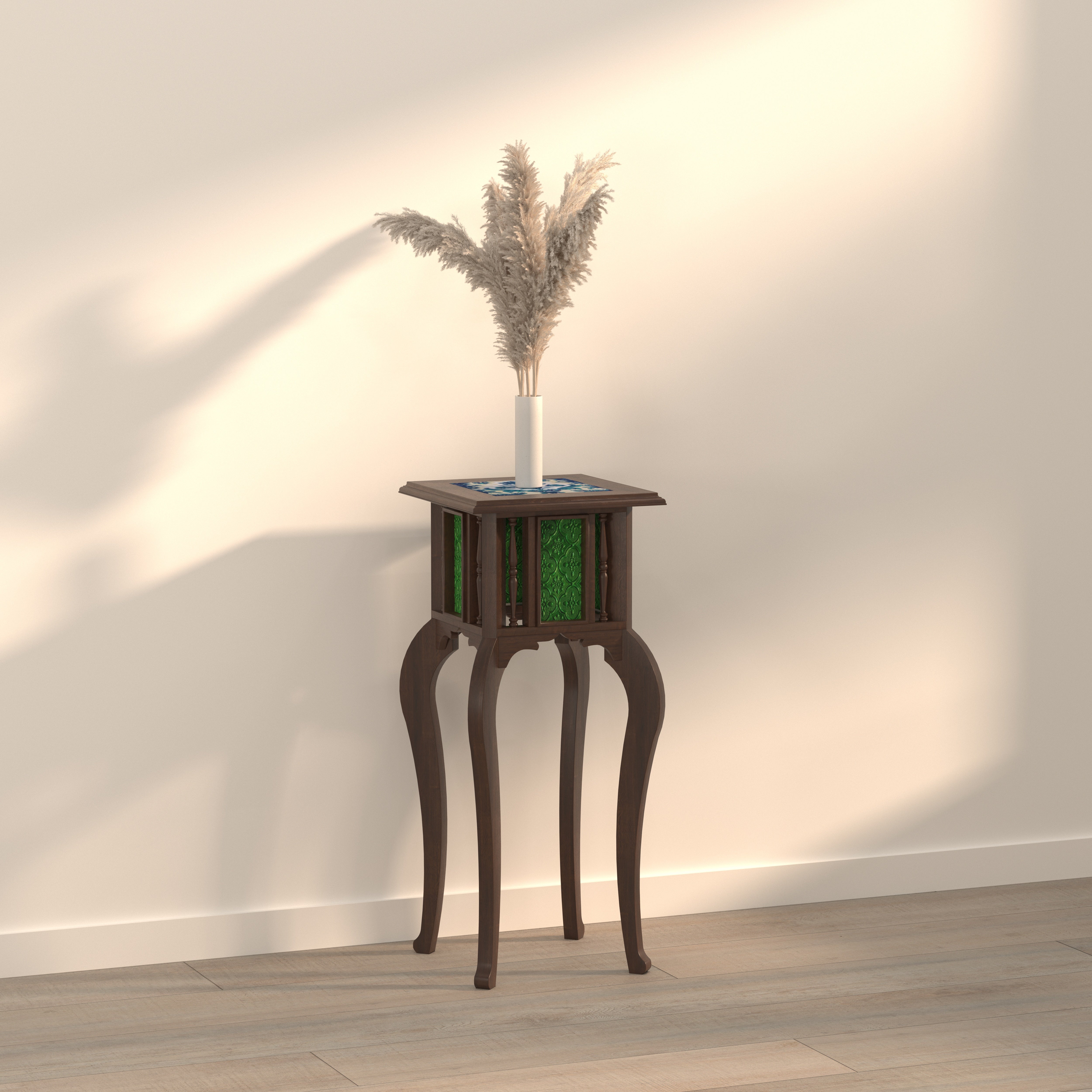 Mosaic Panel Pedestal Accent Table End Table