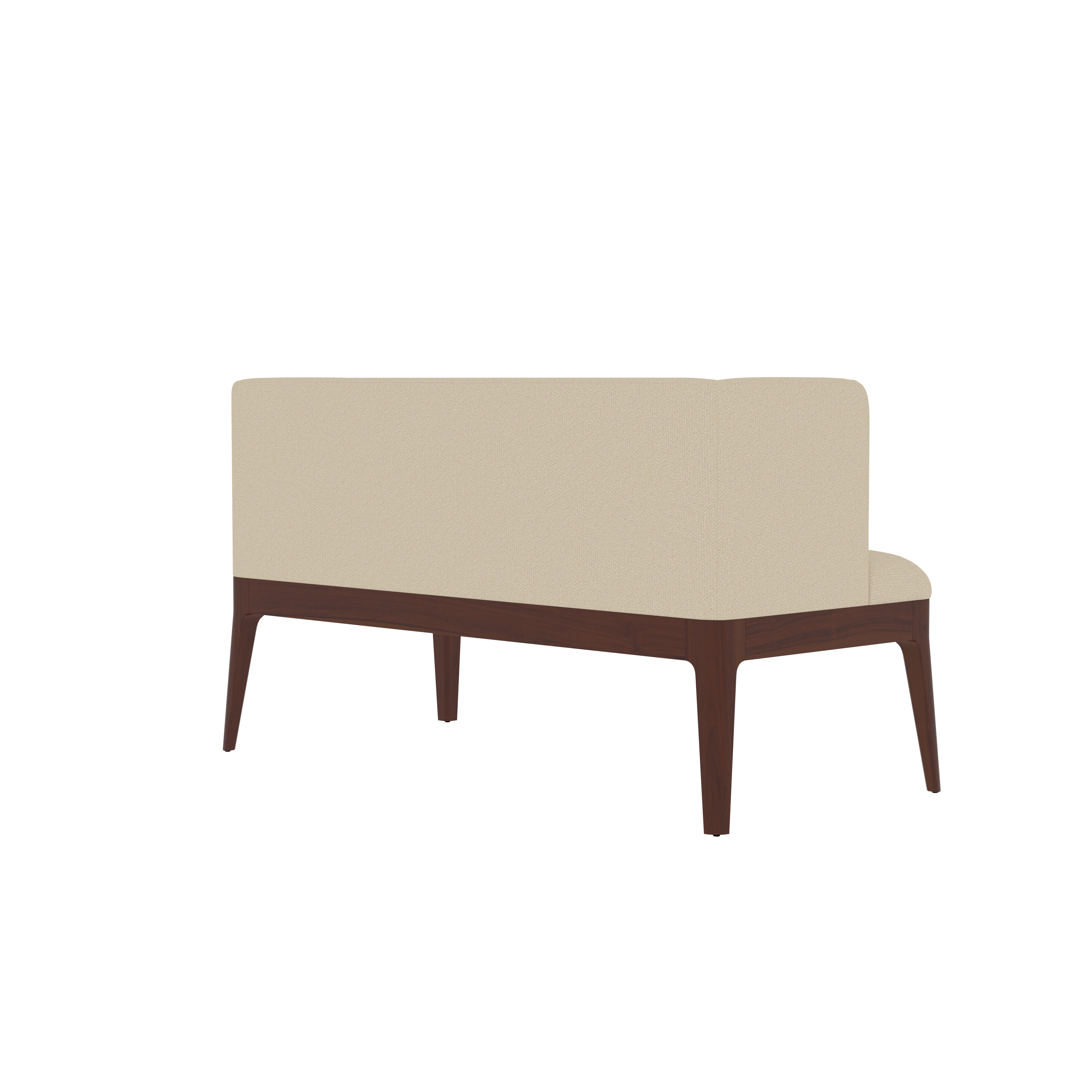 Contemporary Wooden Dining Bench with Beige Upholstery Sofa