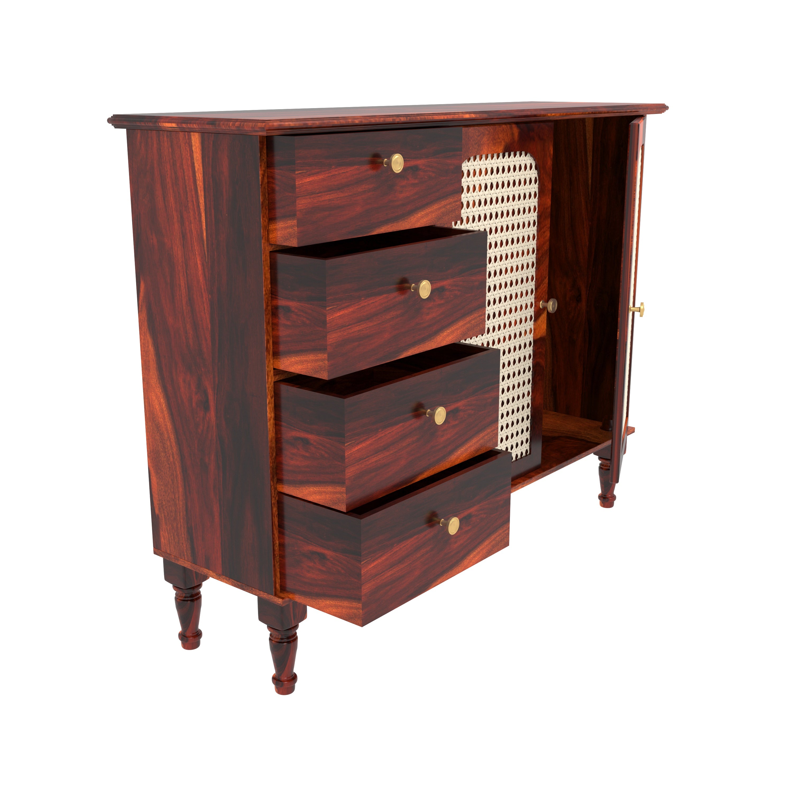 Madrid Multi-storage Light Finish Handmade Wooden Sideboard for Home Cupboard