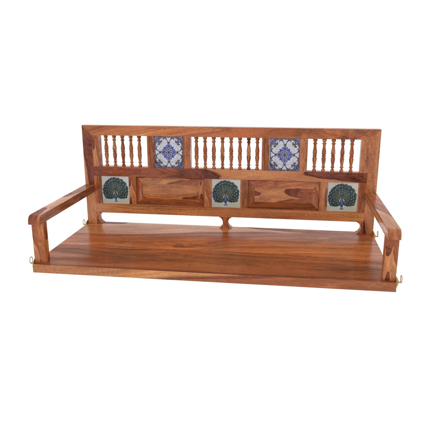 Luxurious Premium Tiled Handmade Wooden Swing for Home Swing