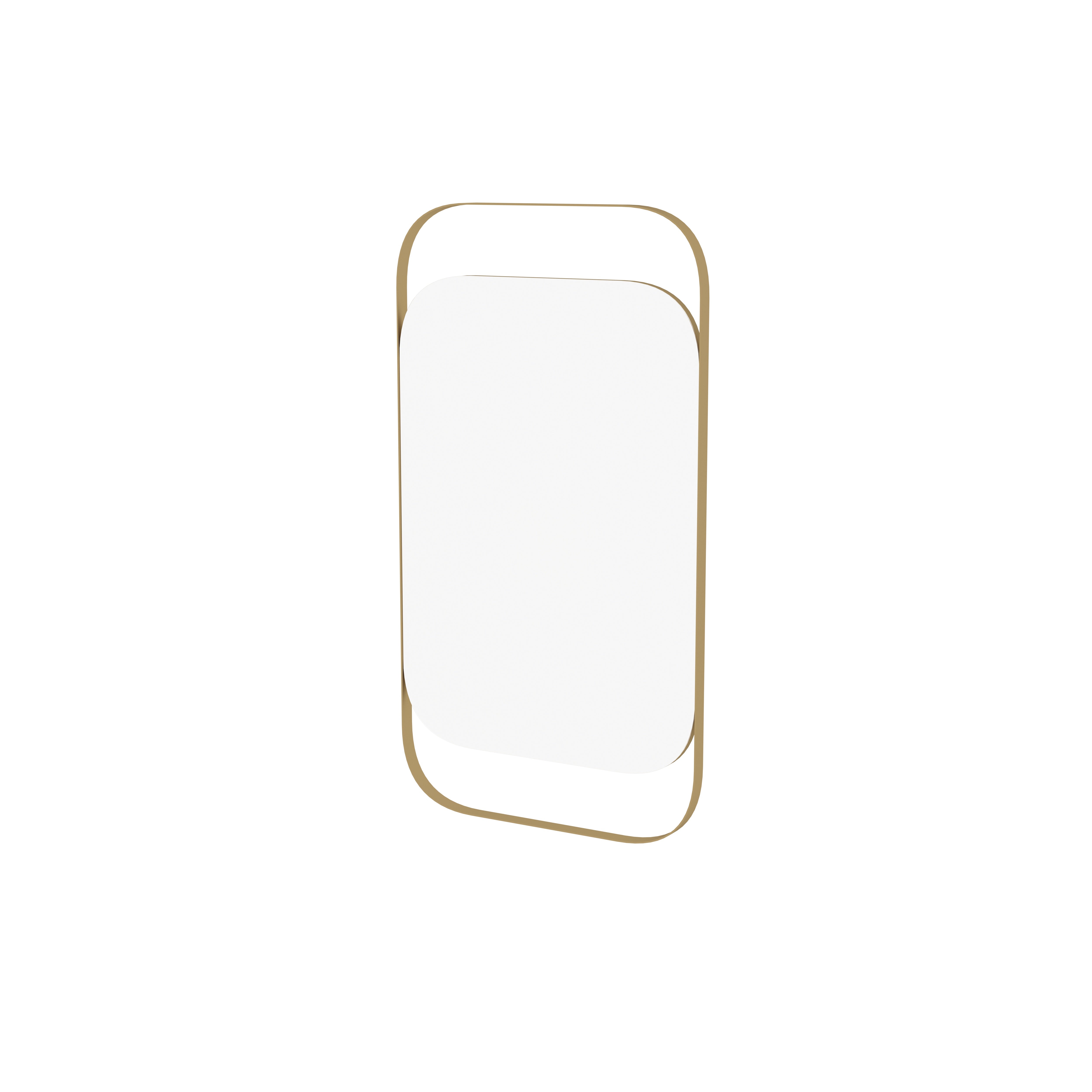 Rectangular Metal Frame Mirror with Rounded Corners - Gold Finish Mirror