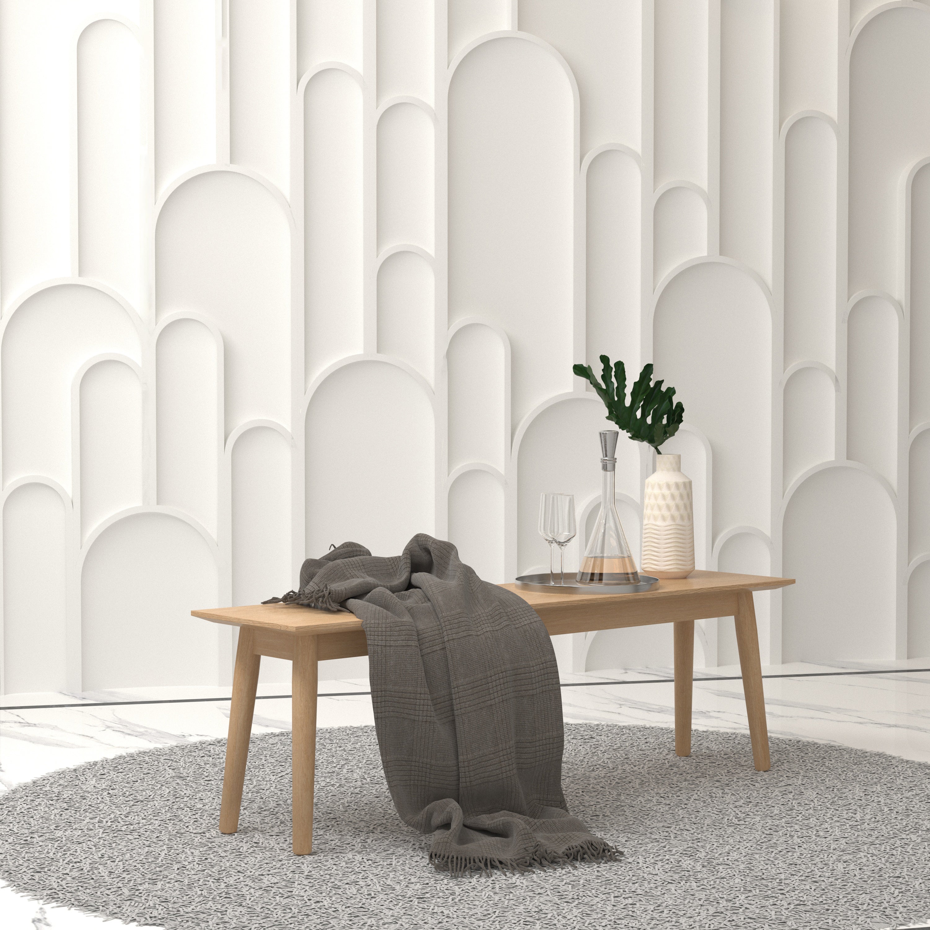 Small Sitting Bench Made of Oak Wood Bench