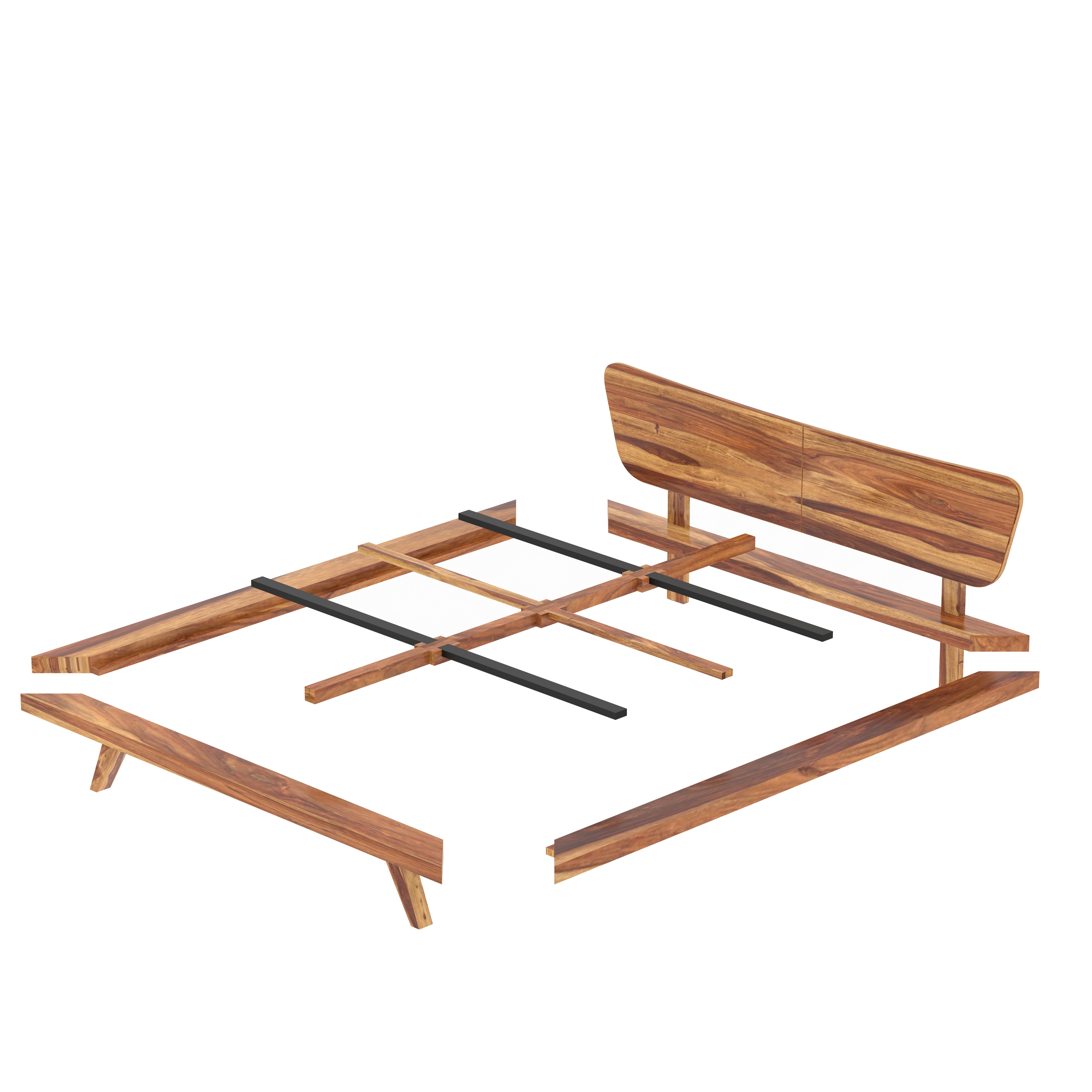 Traver Irish Sheesham Finished Wooden Handmade Bed Bed