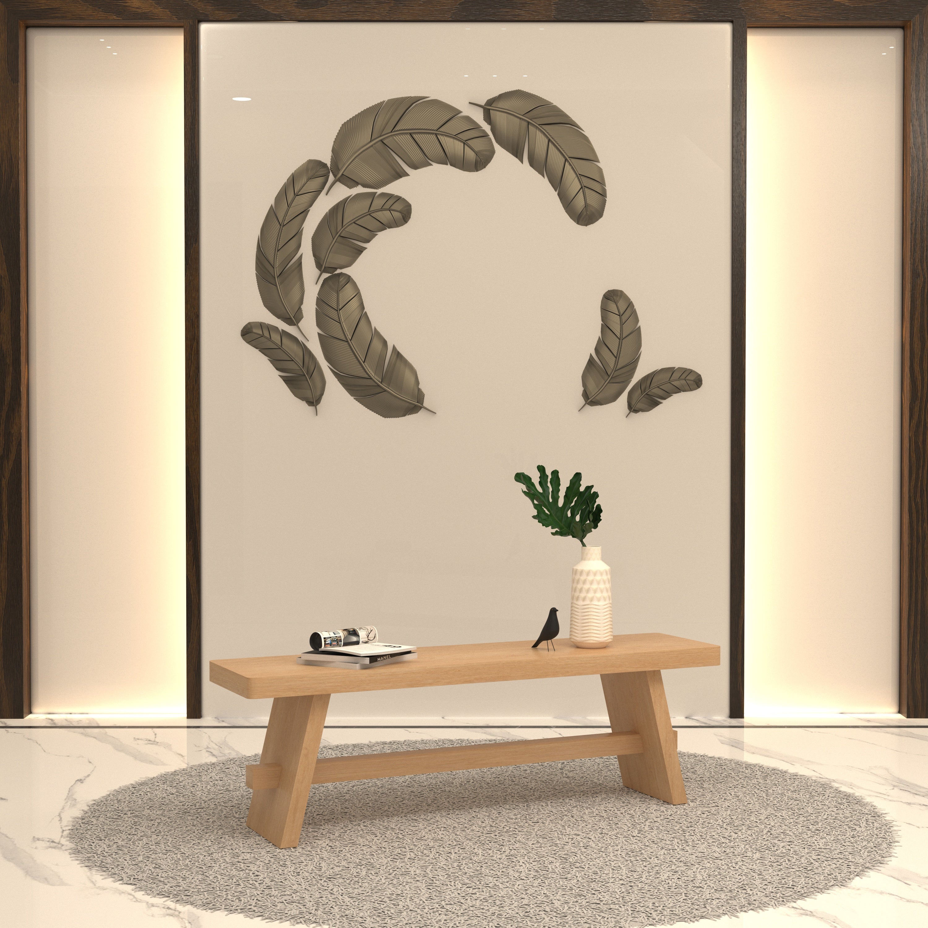 Oak Wood Outdoor Sitting Table Bench