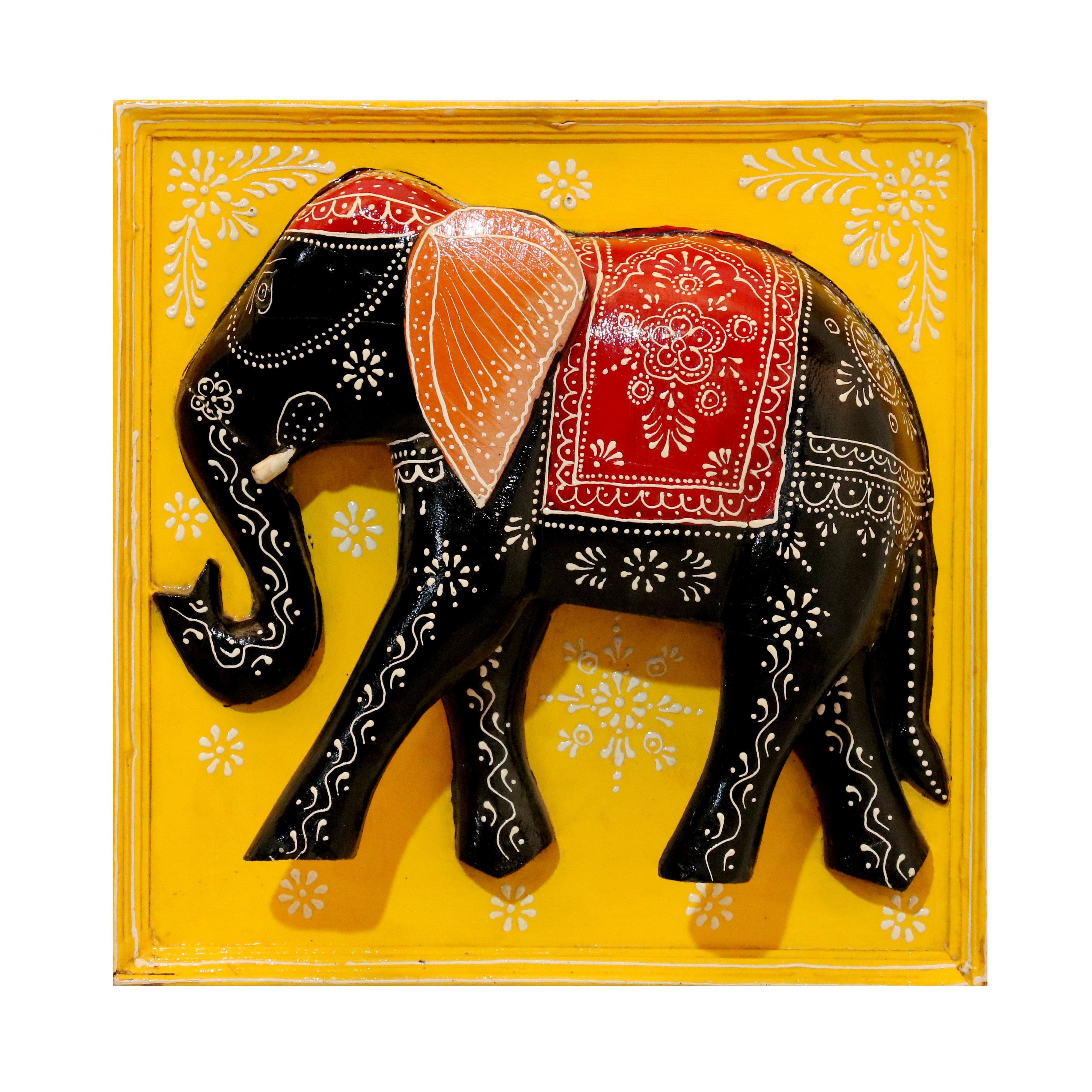 Elegant Wooden Elephant Frame Wall Decor