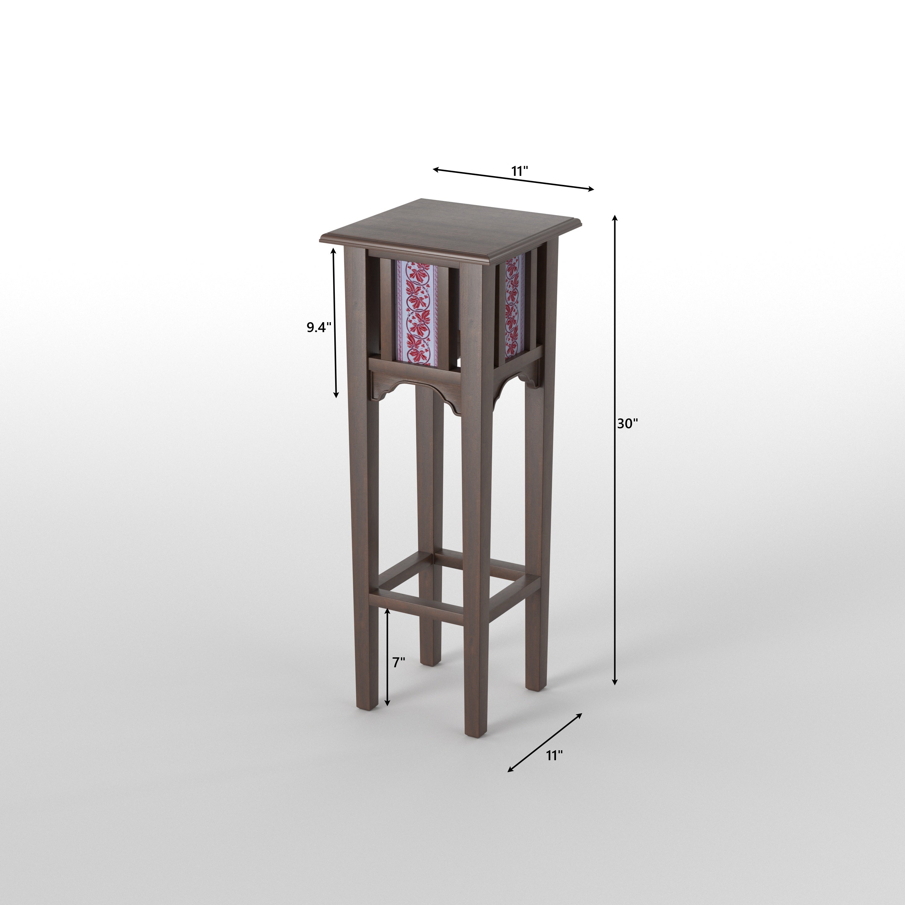 Elegant Tall Pedestal Plant Stand with Decorative Accents End Table