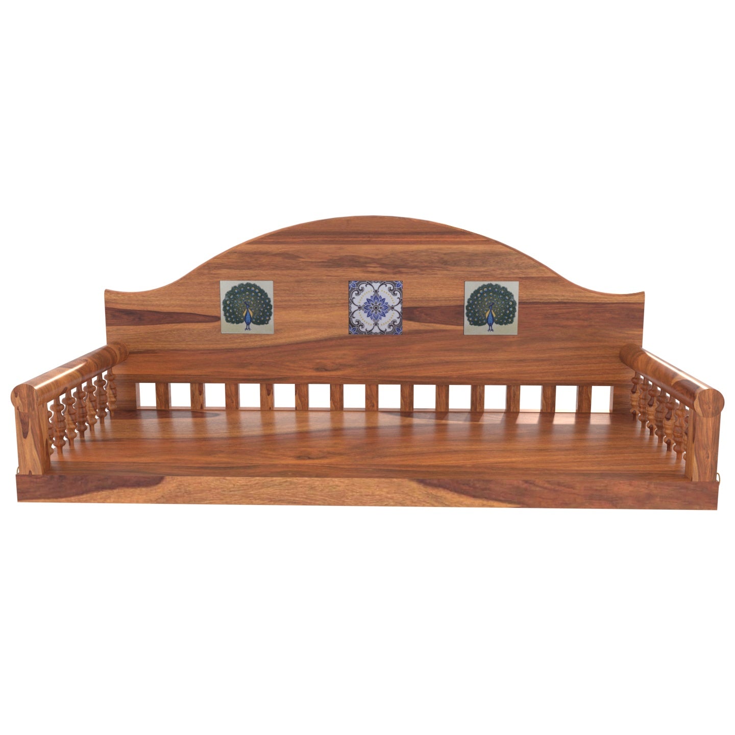 Traditional Antique Tiled Handmade Wooden Swing for Home Swing