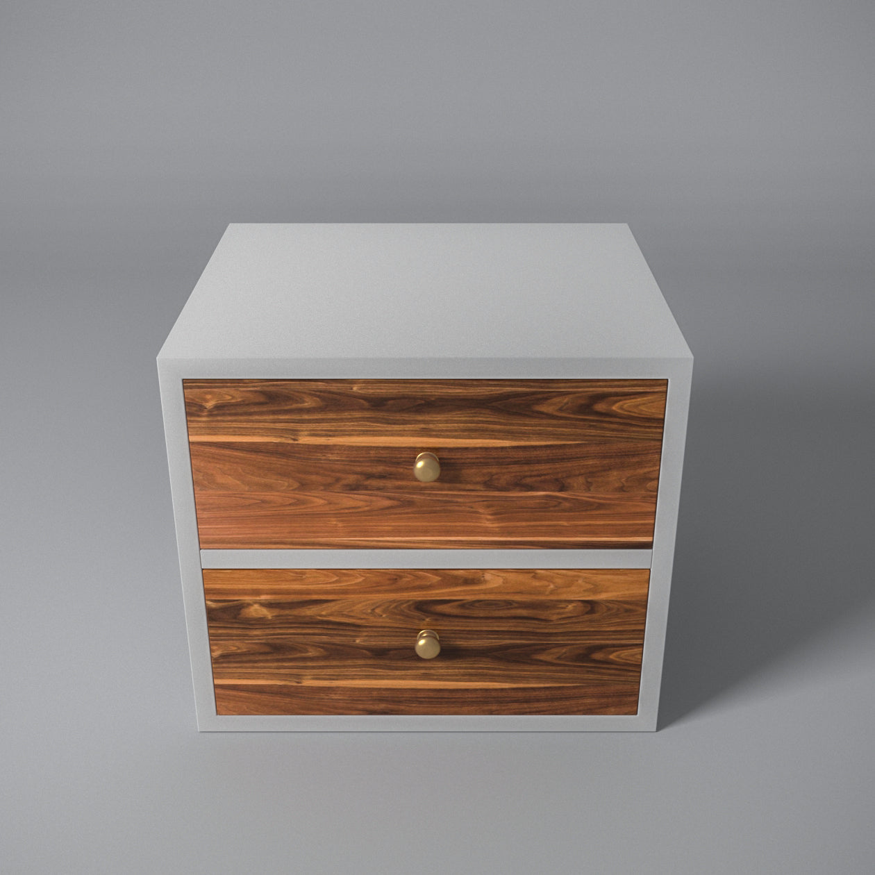 Dual tone greyish wash solid teak bedside Bedside