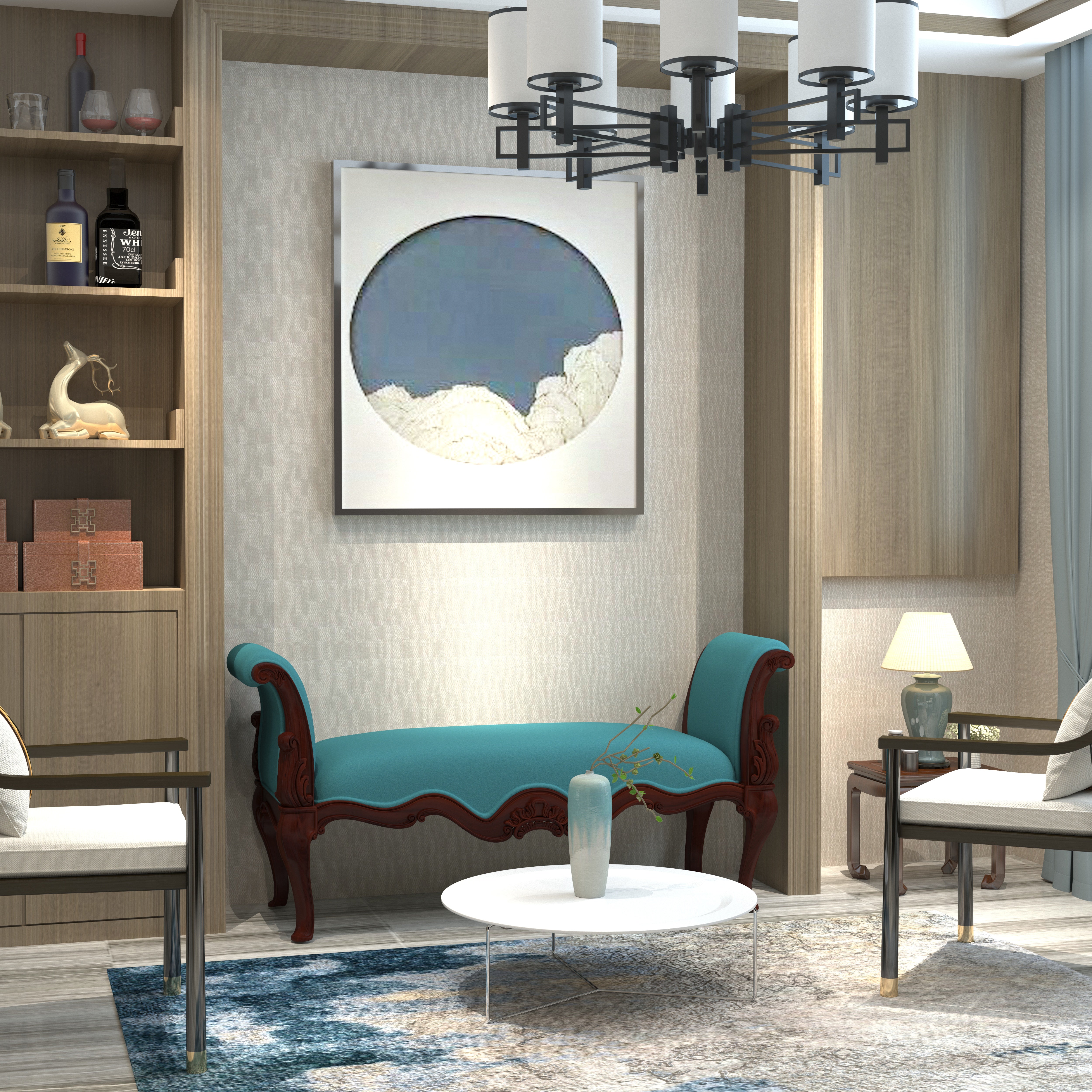 Orvella Heritage Luxury Curved Bench with Ornate Wooden Frame and Upholstered Seating Bench