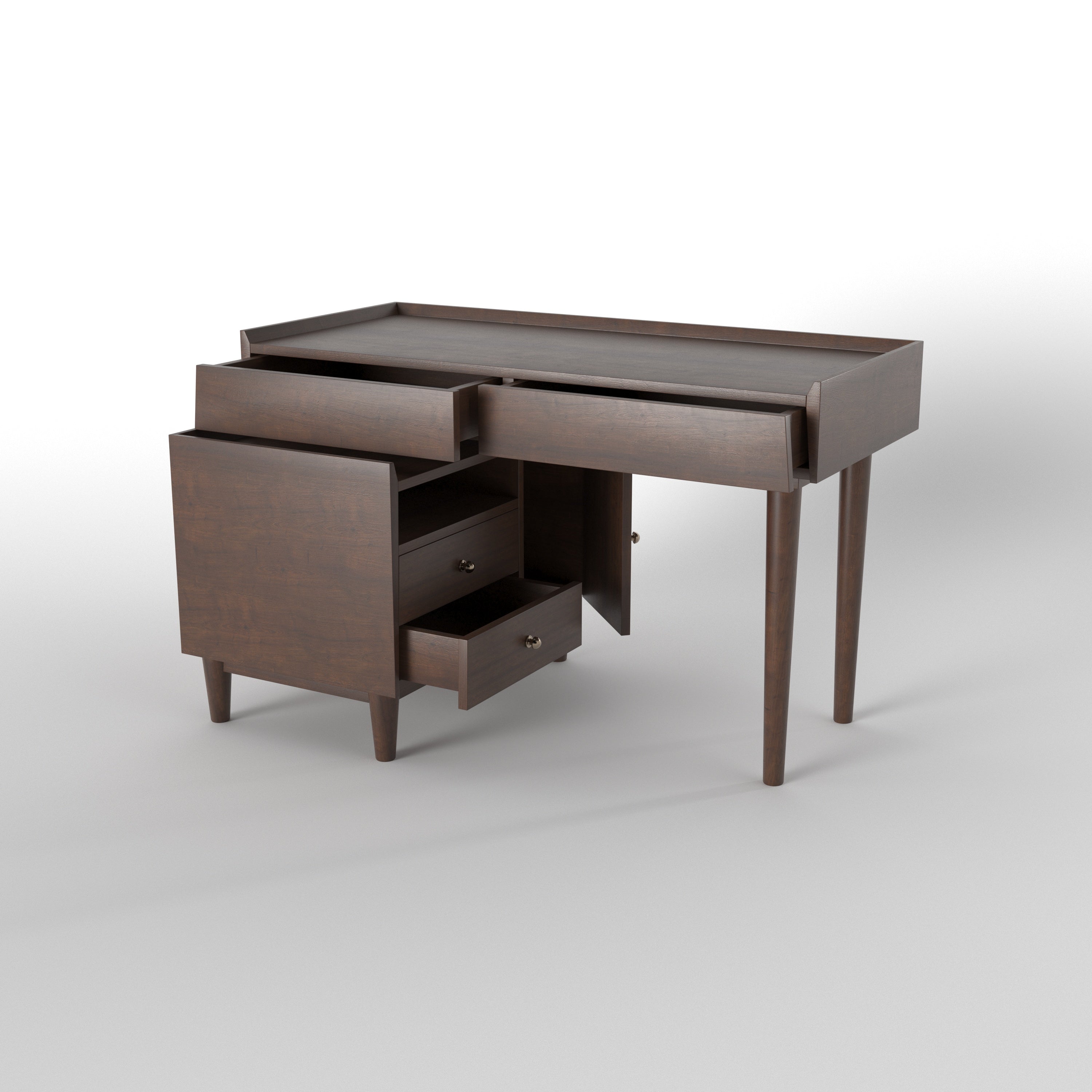 Minimalist Writing Desk with Integrated Storage Cabinet Study Table
