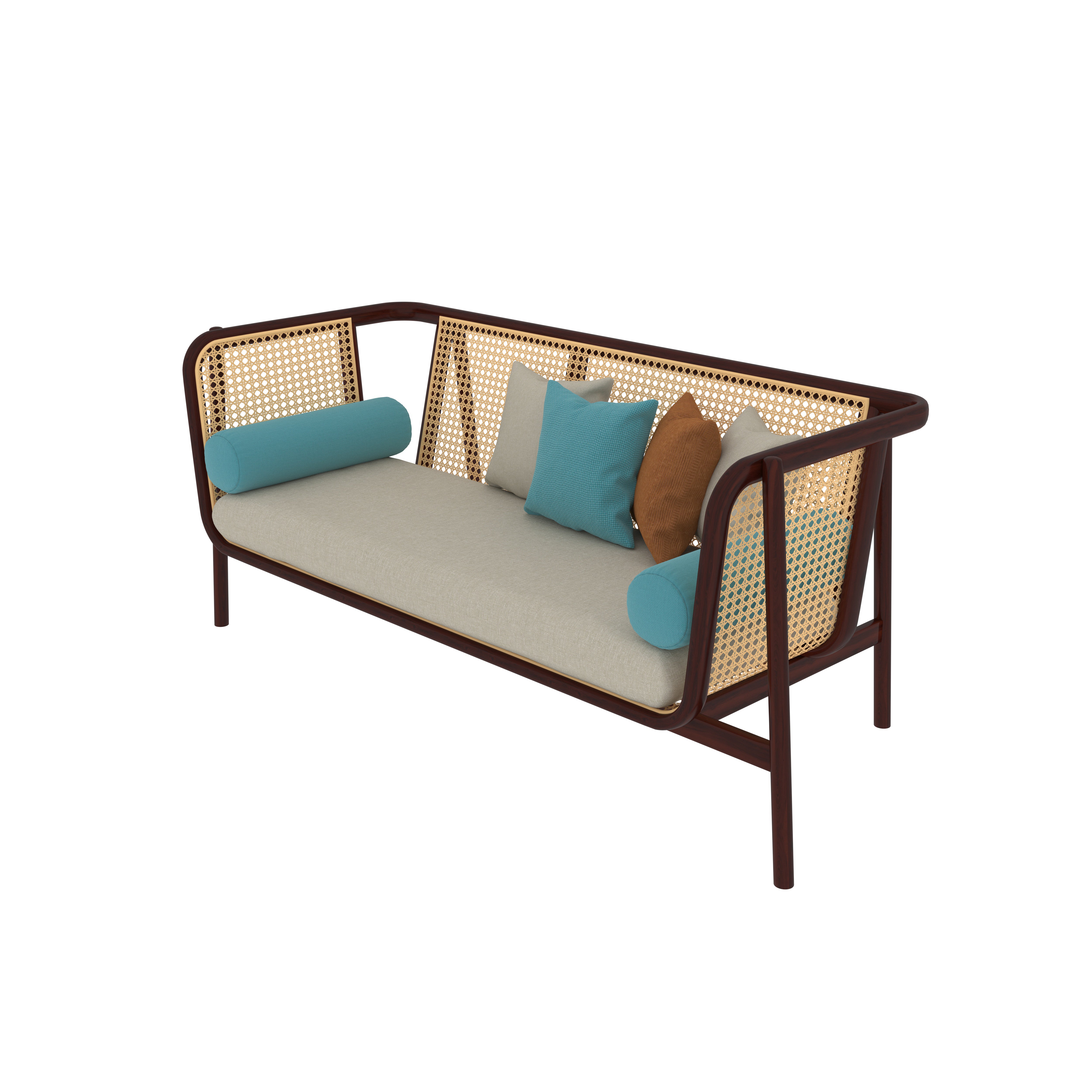 Floral Versatile Finished Handmade Vintage Wooden Sofa Sofa