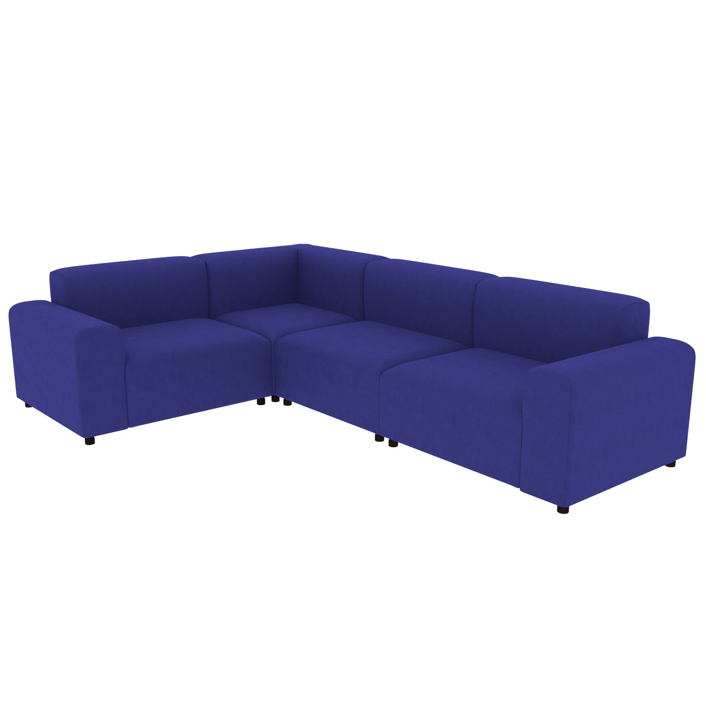 Premium Royal Blue Pastel Coloured Comfort Long L Shaped 4 Seater Sofa for Home Sofa